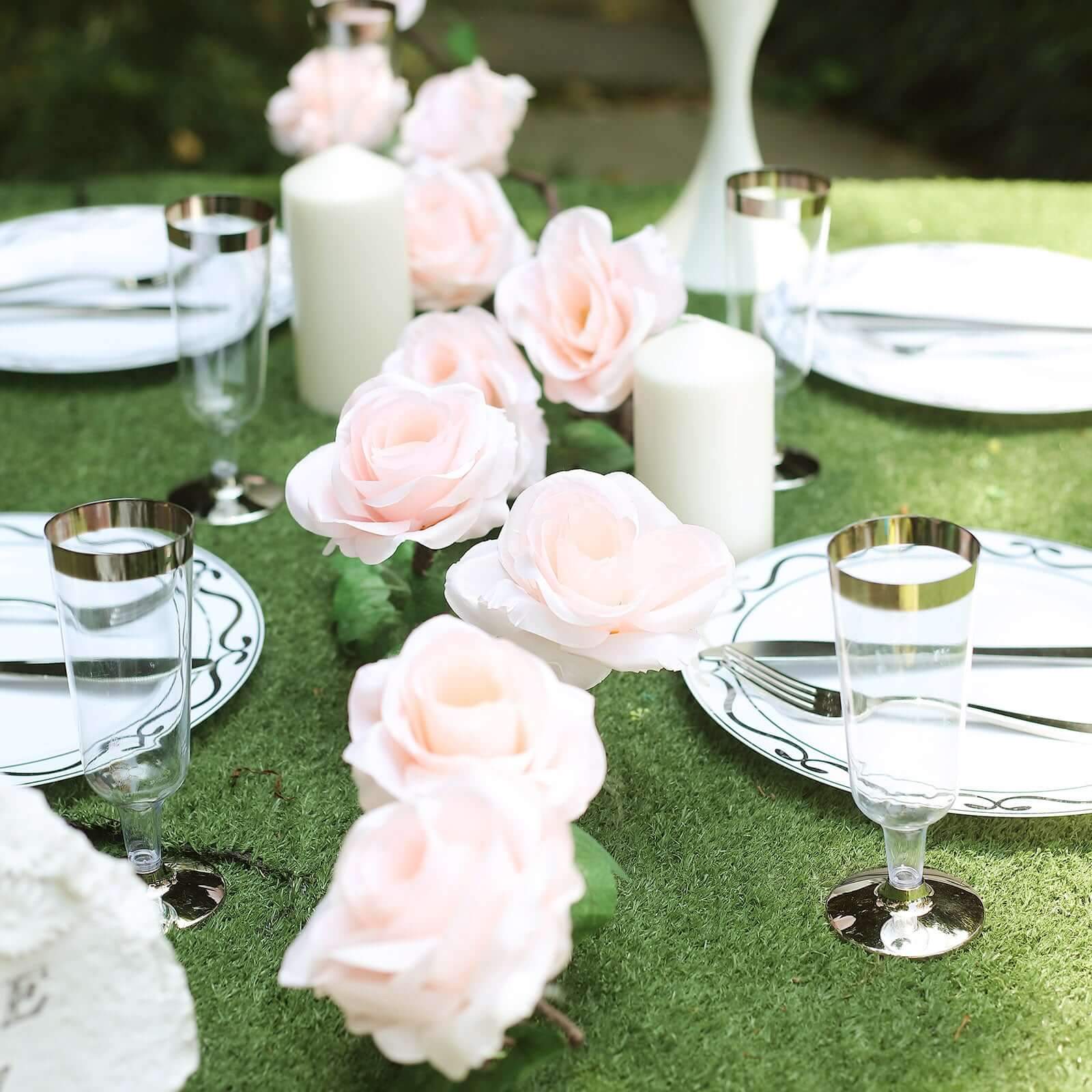Hot Sale! 6ft Blush Artificial Silk Rose Hanging Garland for Decor