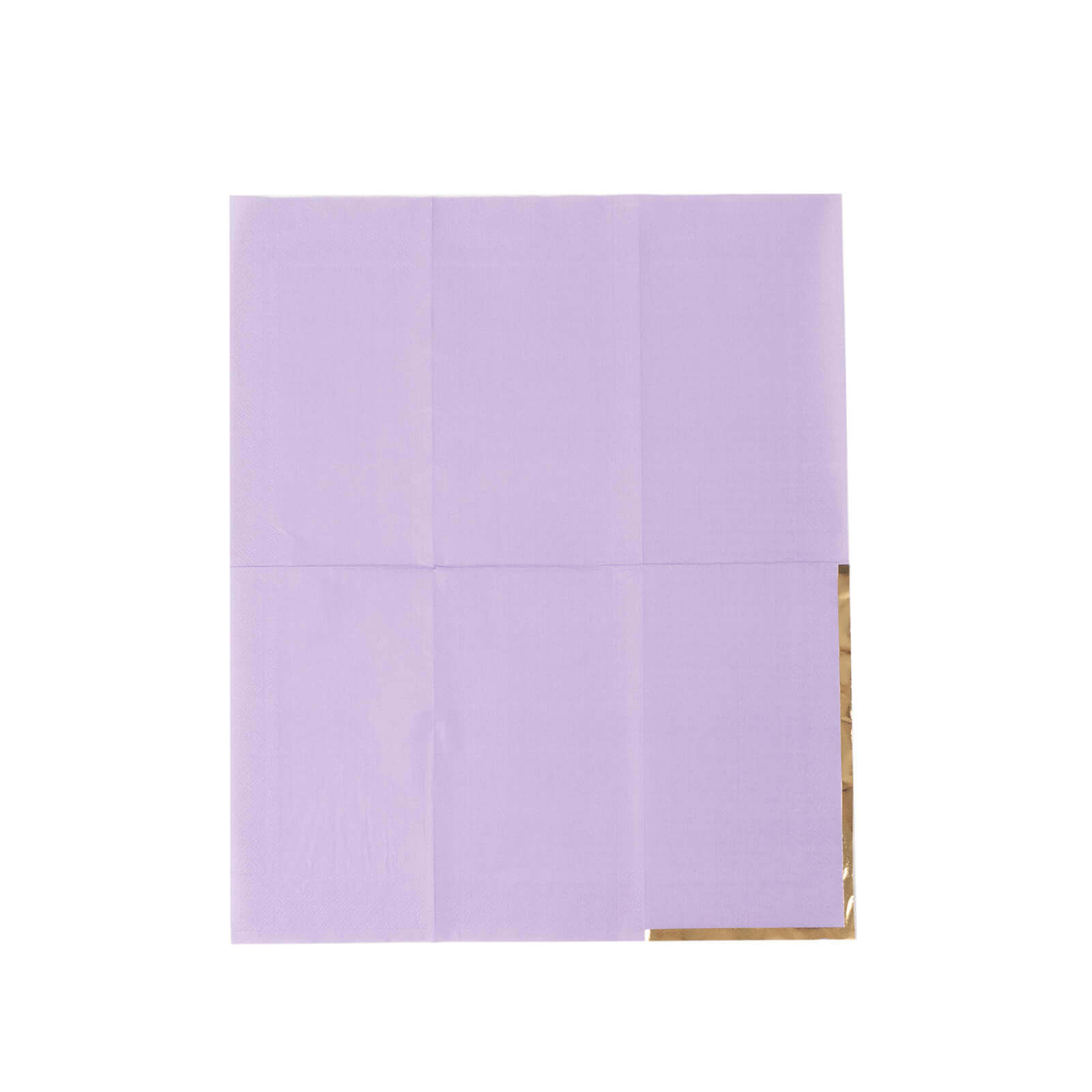 Get 50-Pack Stylish 2-Ply Disposable Paper Dinner Napkins in Lavender with Gold Foil Edge
