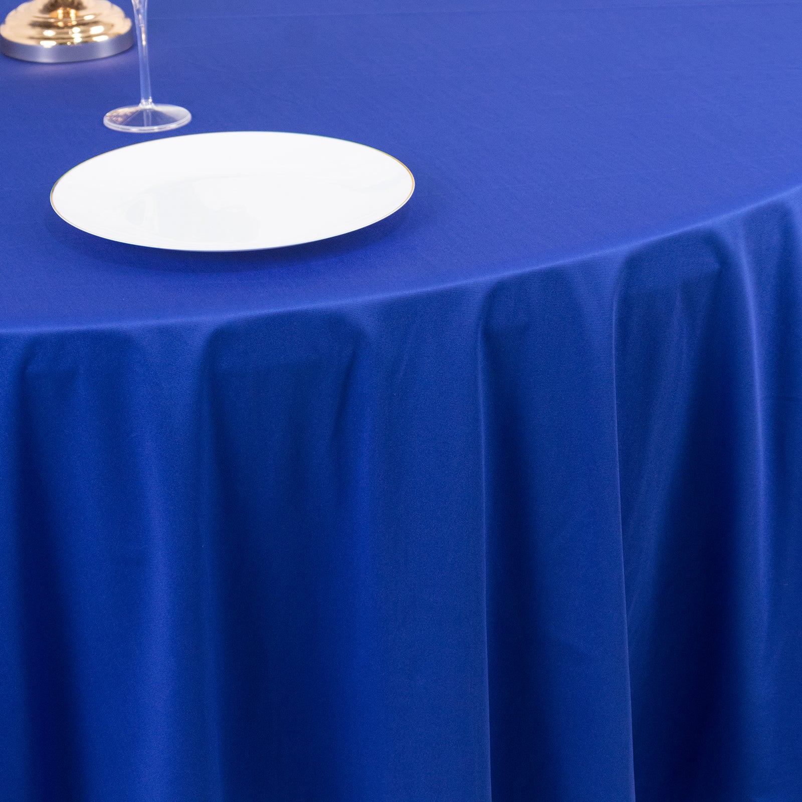 Exclusive Premium Royal Blue Scuba Round 108 Tablecloth - Stain & Wrinkle Free