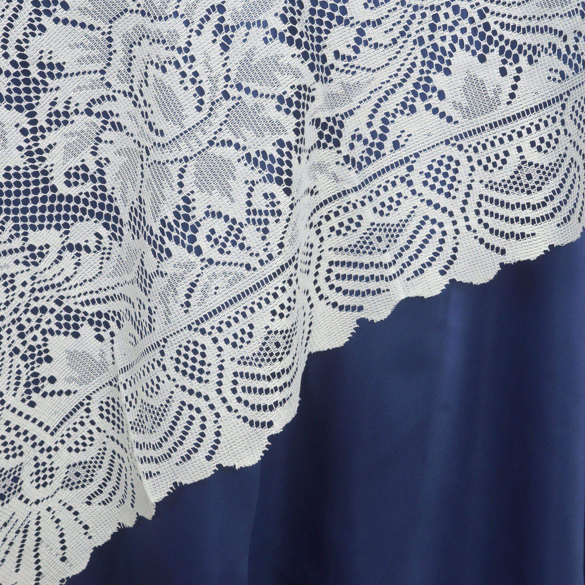 Ivory Lace 72x72 Square Table Overlay - Victorian Design for Special Celebrations