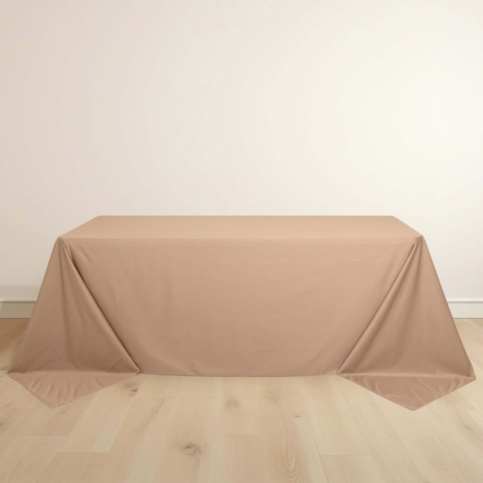 Wrinkle-Free, Stain-Resistant Nude Premium Scuba 90x132 Rectangular Tablecloth