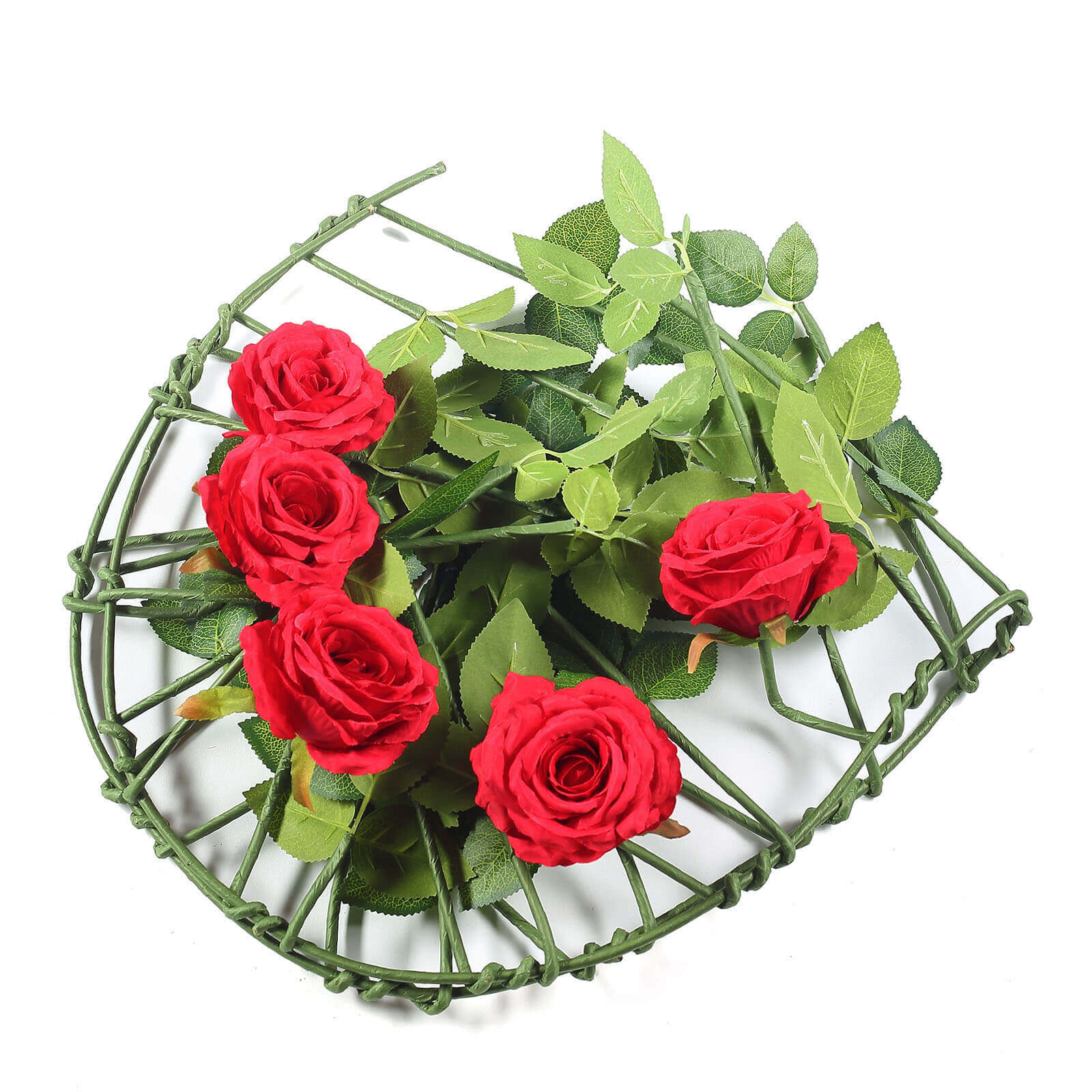 6ft Realistic Red Silk Artificial Rose and Leaf Flower Garland Vine