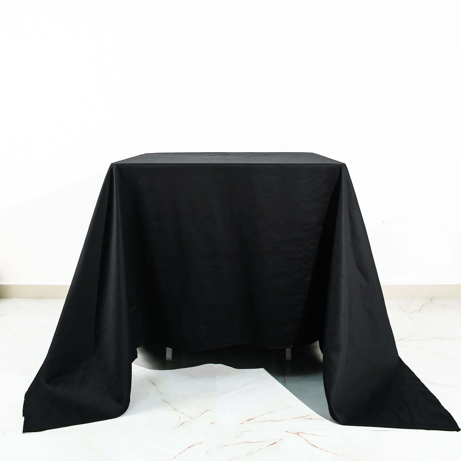 Black 90x90 Square Cotton Tablecloth - Soft, Breathable & Exquisite