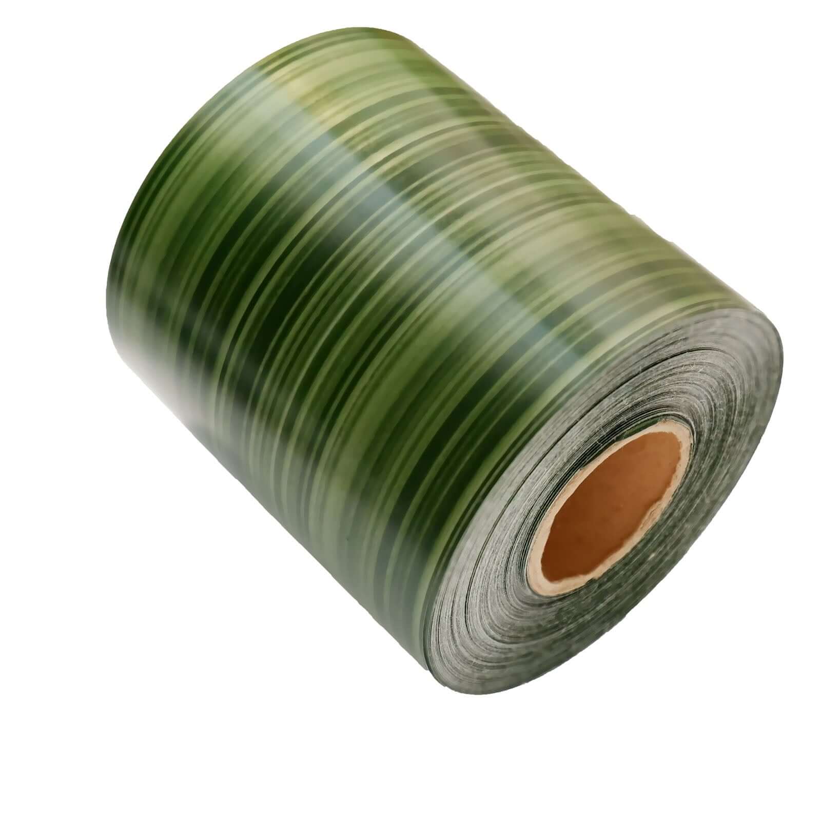 50-Yard 4-Inch Green Ti Leaf Double-Sided Waterproof Satin Ribbon for DIY Bouquet and Craft Supplies