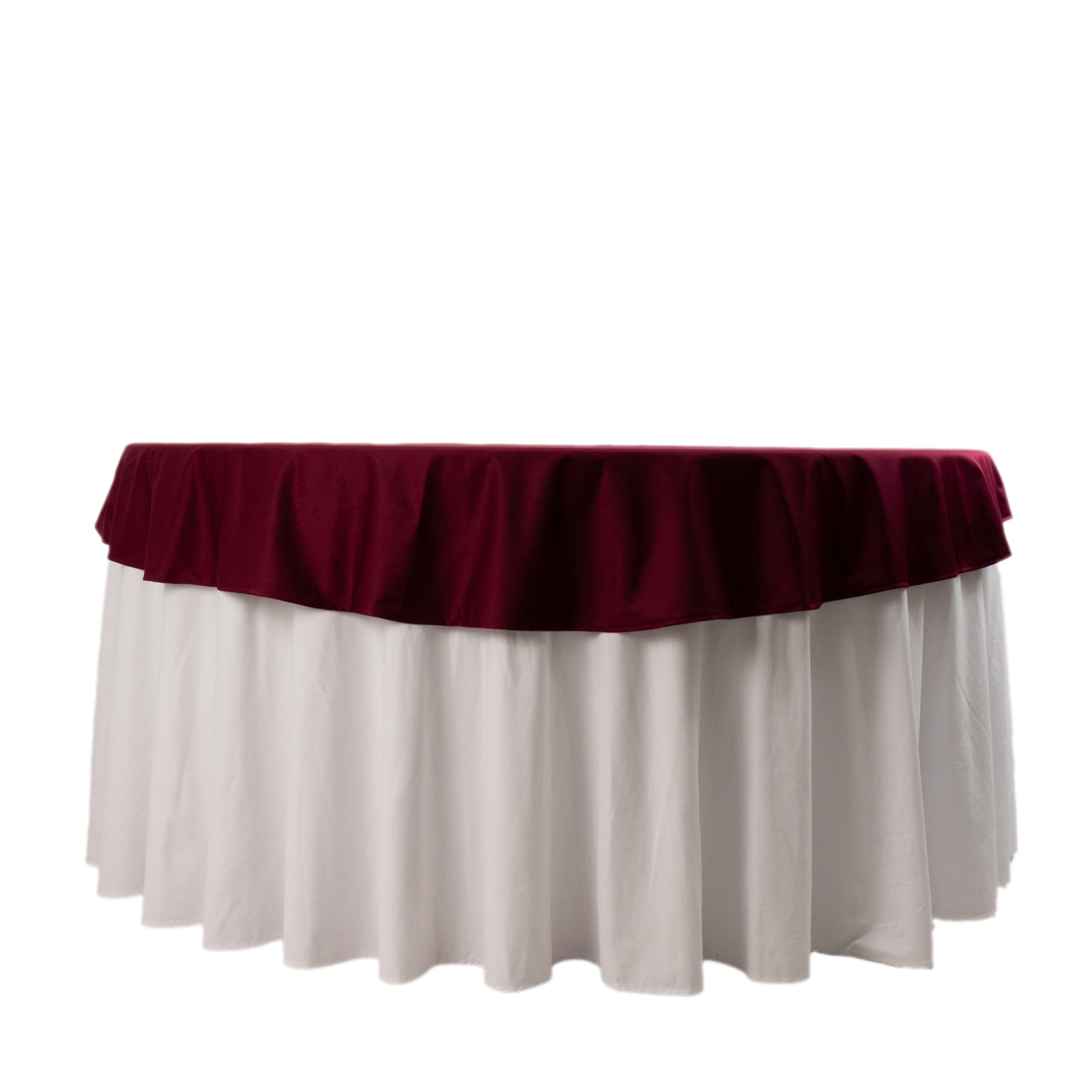 Hot Sale! Premium 70' Round Burgundy Scuba Tablecloth - Wrinkle & Stain Resistant