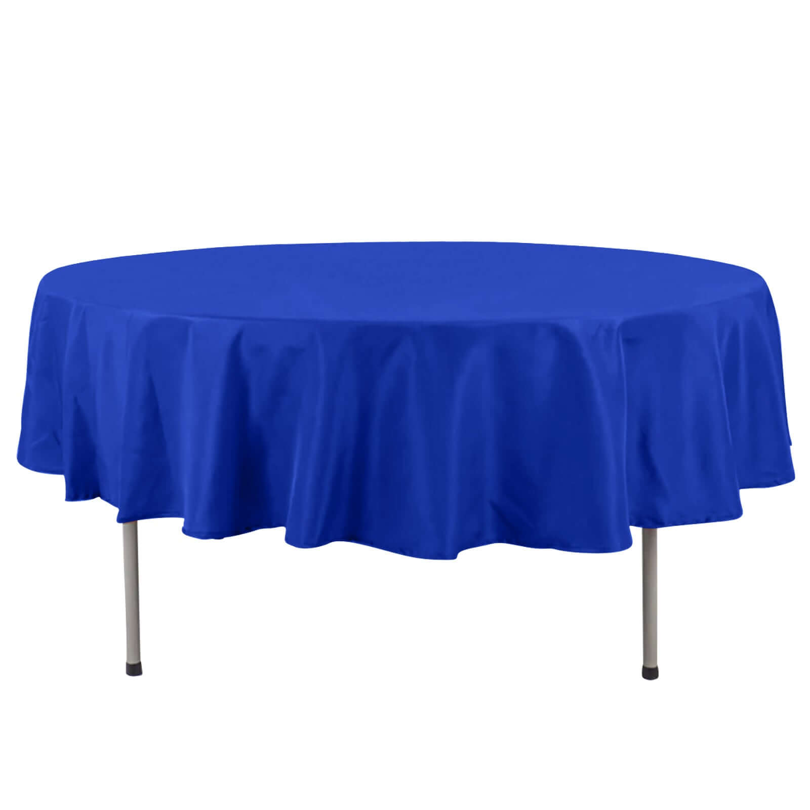 Hot! Royal Blue 90' Dia. Premium Polyester Round Tablecloth - Stain & Wrinkle Resistant, 220GSM