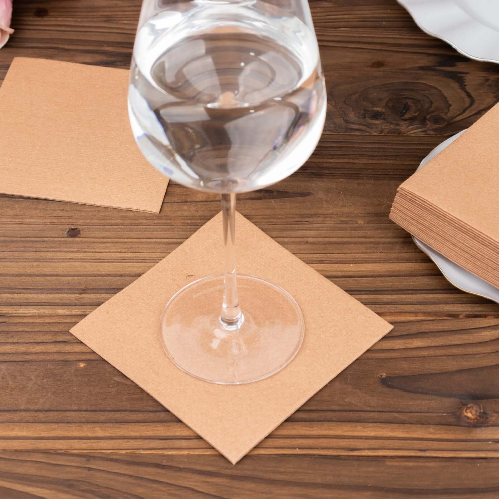 20-Pack Terracotta (Rust) 5x5 Linen-Like Airlaid Napkins - Highly Absorbent