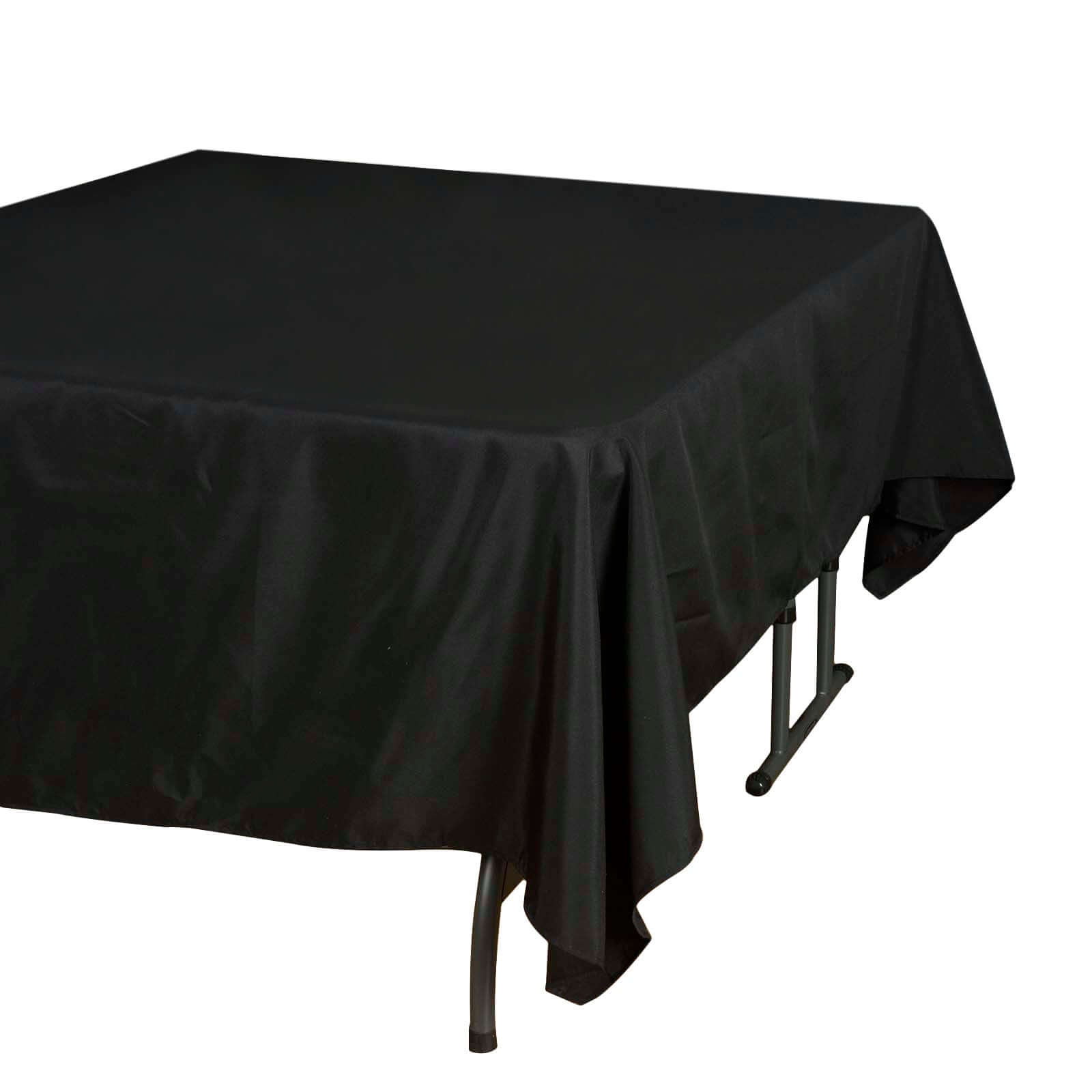 Black 70x70 Wrinkle-Resistant & Durable Polyester Square Table Overlay for Events