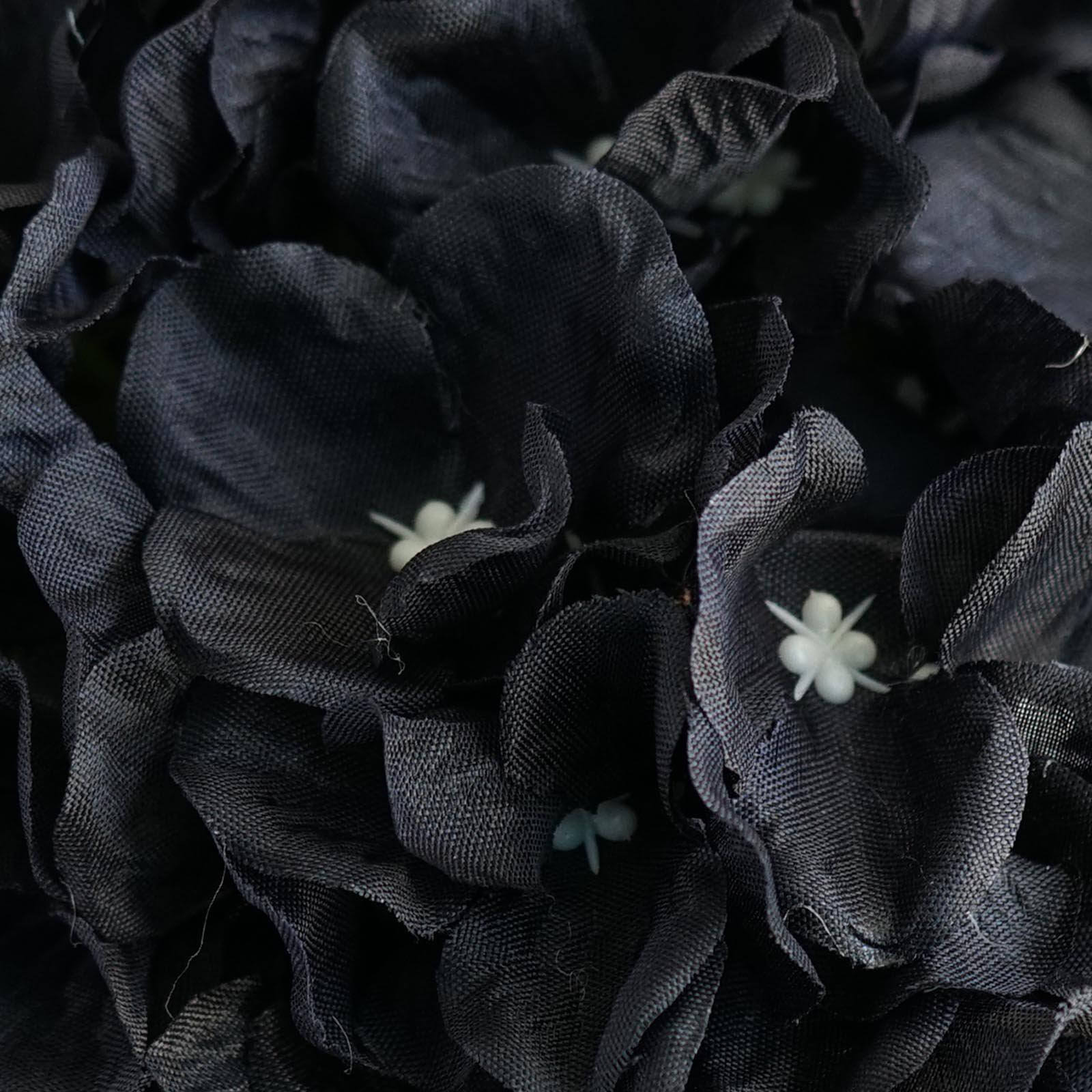 Special Offer! 4 Pack of 7-Inch Black Artificial Silk Hydrangea Kissing Flower Balls for Decor