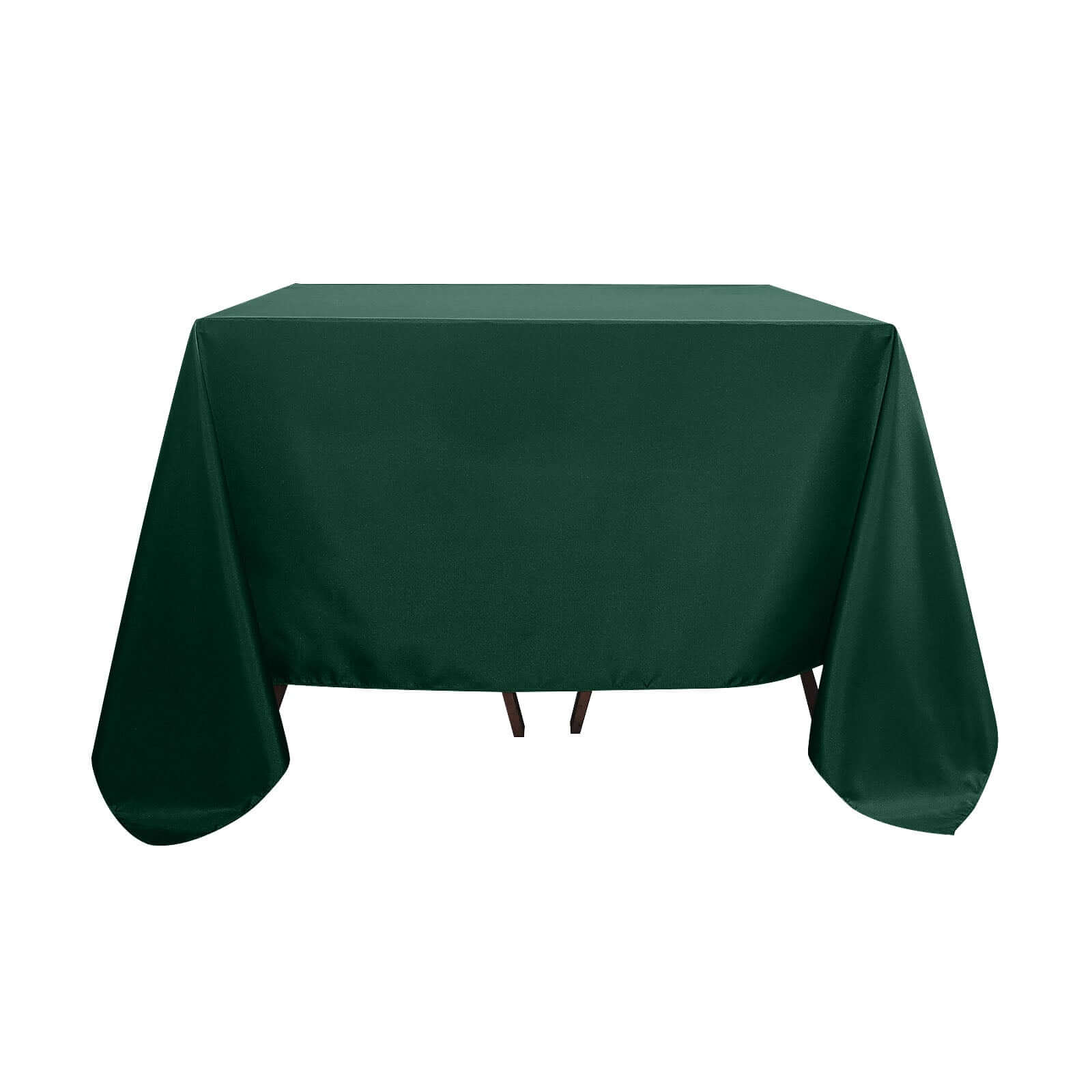 Get Your Durable & Wrinkle-Resistant 90x90 Polyester Square Tablecloth in Hunter Emerald Green