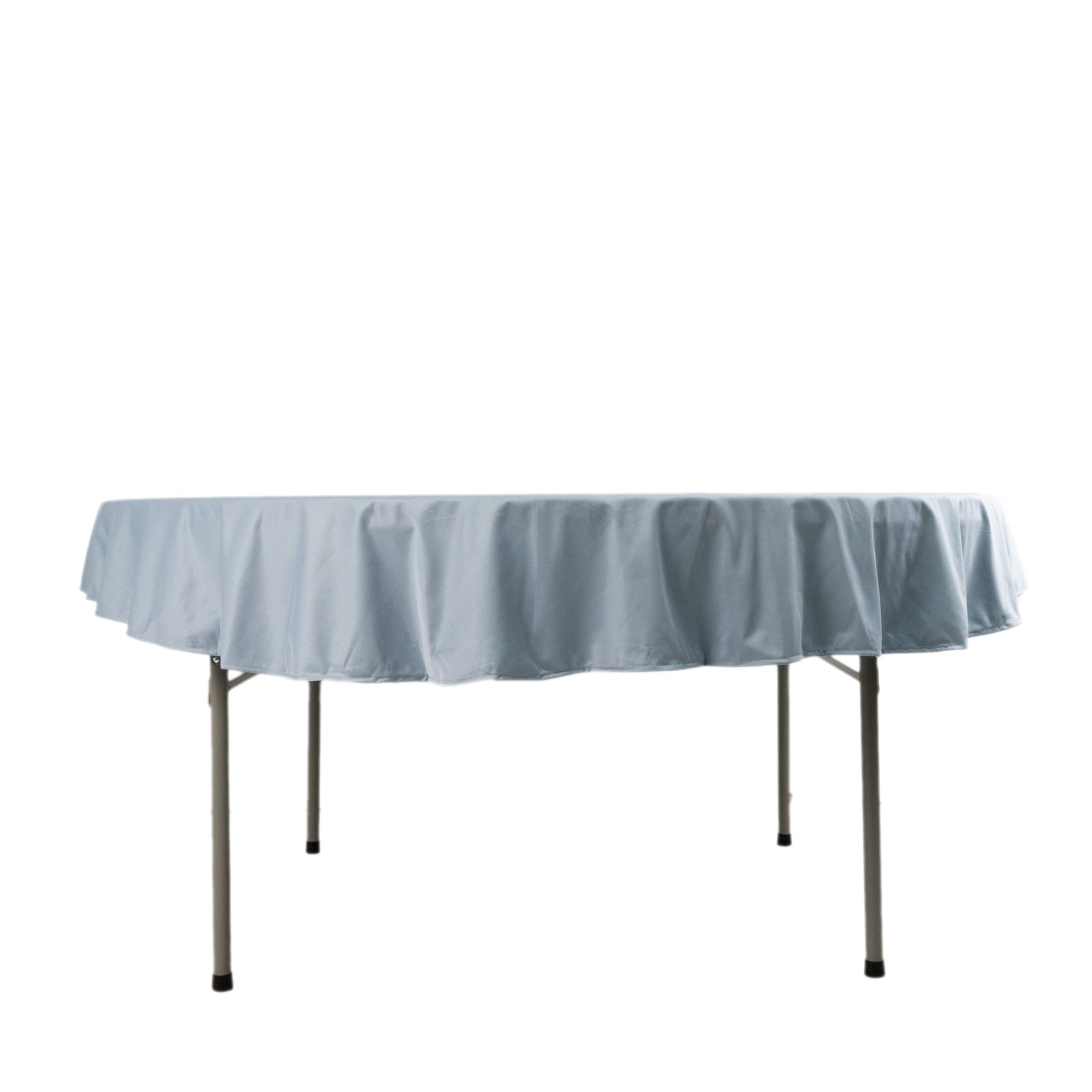 Dusty Blue 70' Round Premium Scuba Tablecloth - Anti - Wrinkle and Stain - Resistant