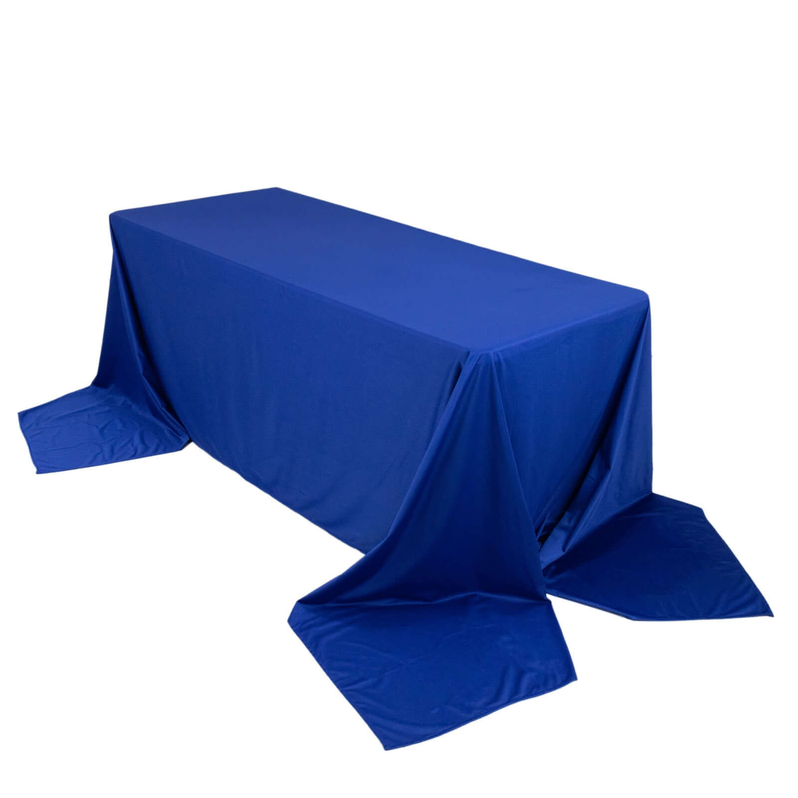 Royal Blue Premium Scuba 90x156 Wrinkle-Free, Stain-Resistant Rectangular Tablecloth - Ideal for Events