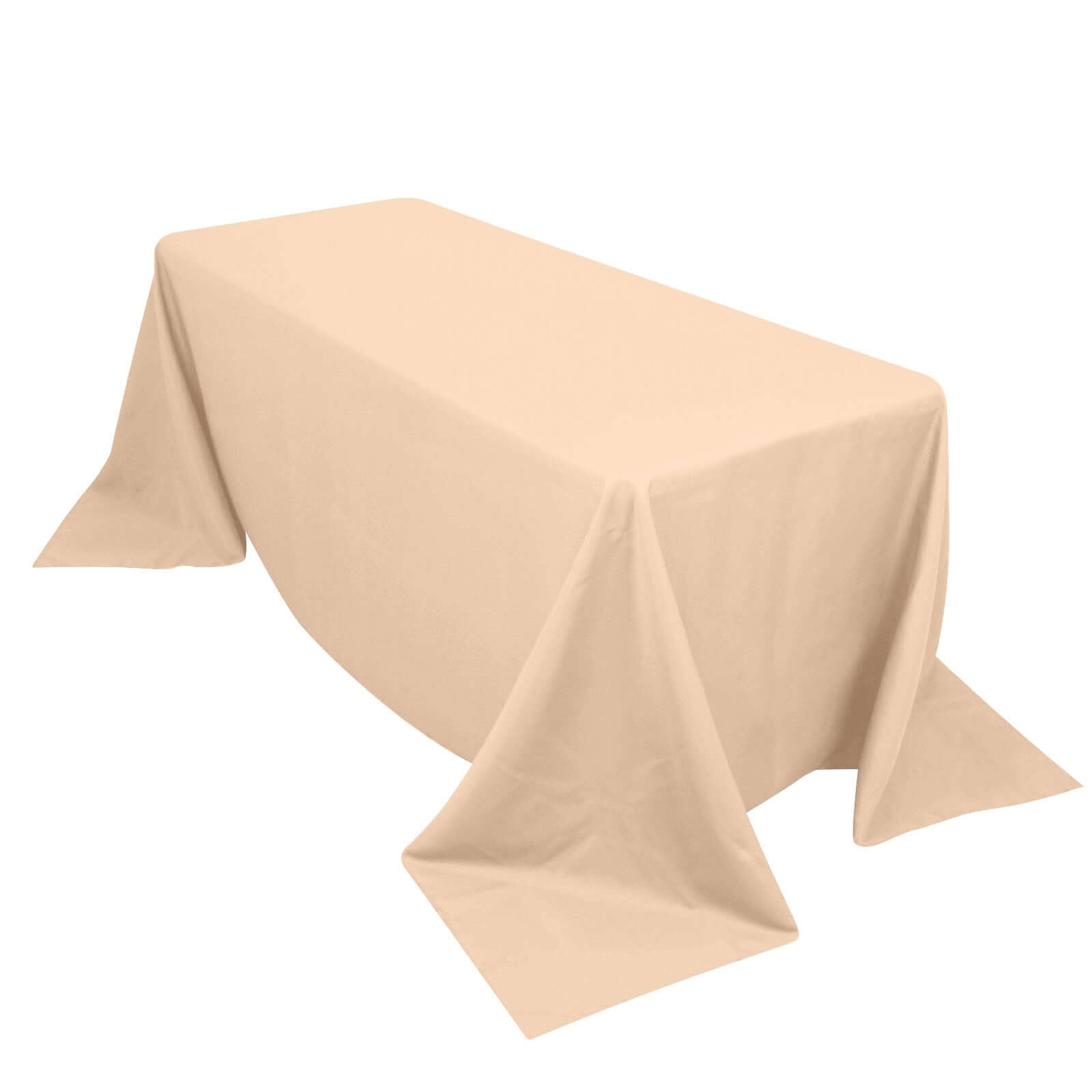 Exclusive Offer! Beige 90x132 Rectangle Premium Polyester Seamless 220GSM Stain-Resistant Tablecloth