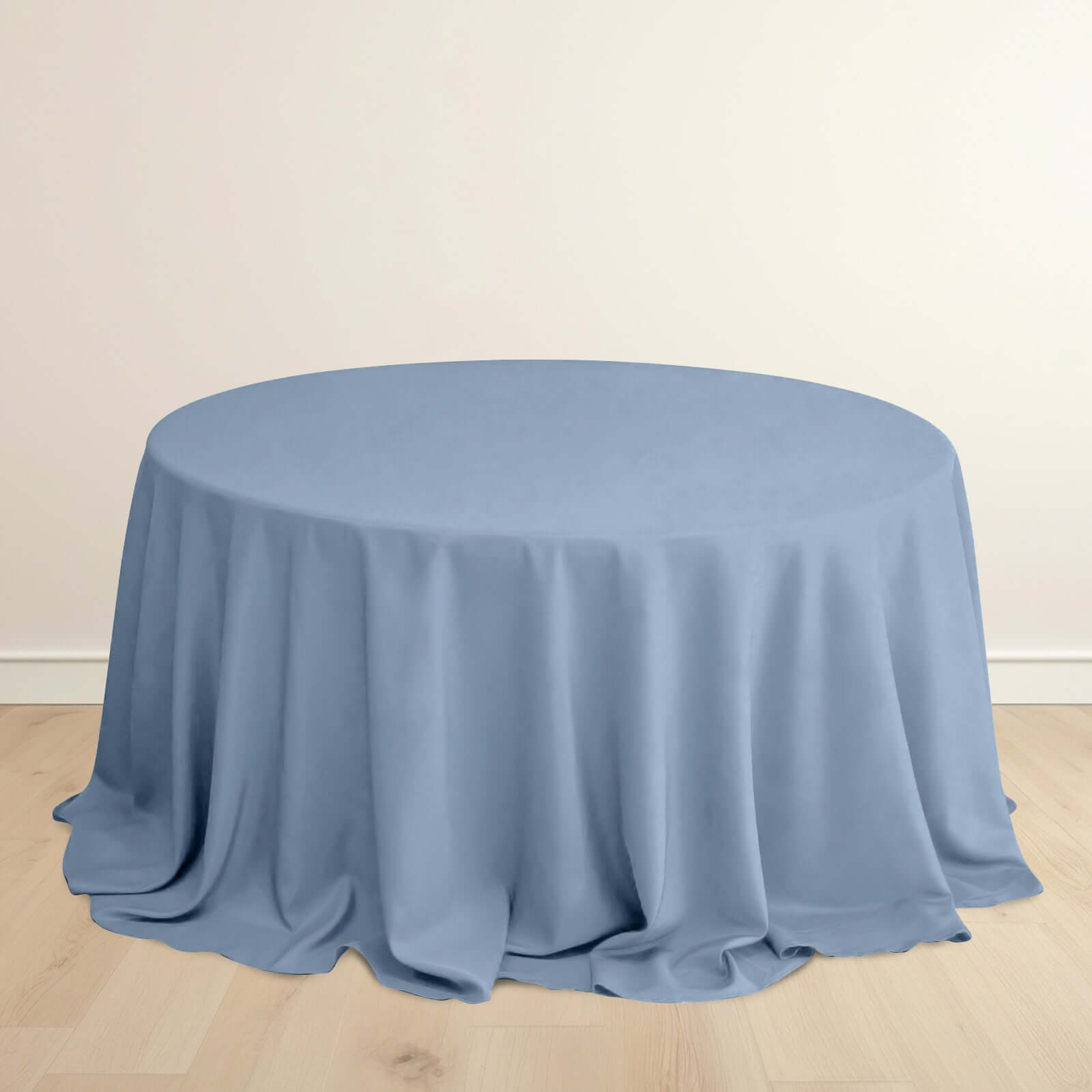 Dusty Blue Wrinkle-Free & Stain-Resistant 132' Premium Scuba Round Tablecloth