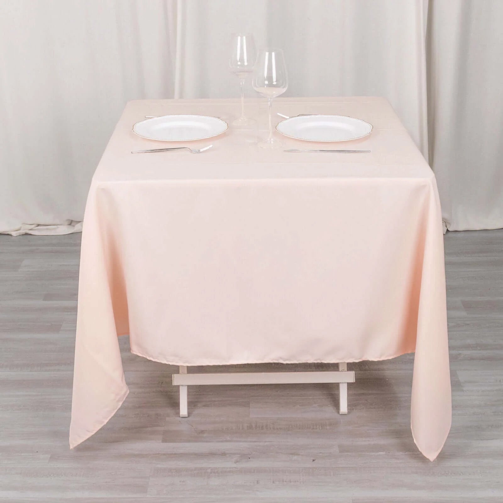 Hot! Wrinkle-Resistant 70x70 Blush Premium Polyester Square Tablecloth 220GSM