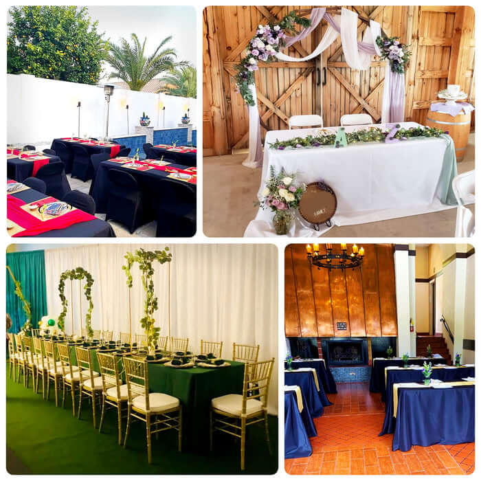 Royal Blue Premium Scuba 90x156 Wrinkle-Free, Stain-Resistant Rectangular Tablecloth - Ideal for Events