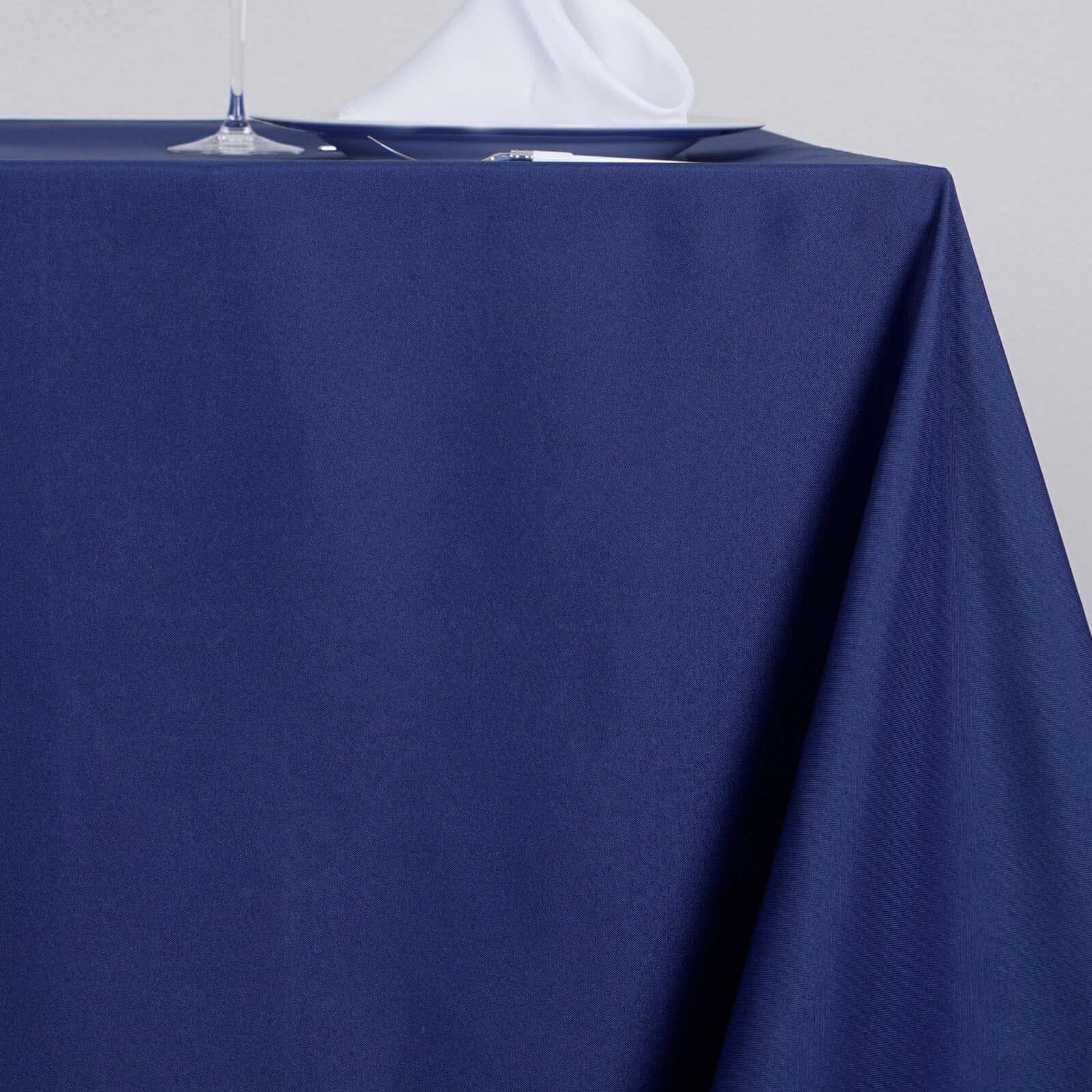 Wrinkle-Resistant & Durable Navy Blue 70x70 Polyester Square Tablecloth