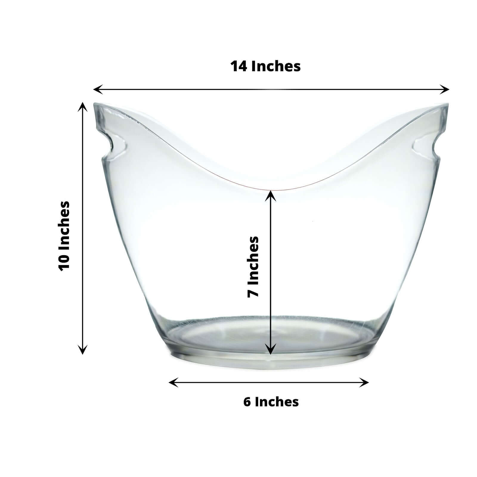 Large Capacity Clear Plastic Boat Shaped Party Ice and Drinks Bucket - 7 Liter for Indoor & Outdoor Gatherings
