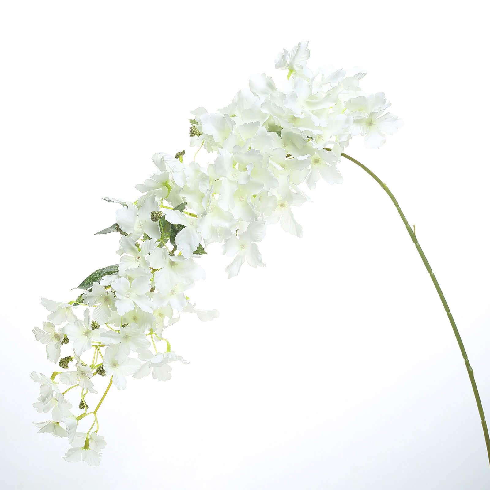 Get 4 Artificial Silk Peegee Hydrangea Flower Branches, 41 Inches Tall, White Dual - Tone