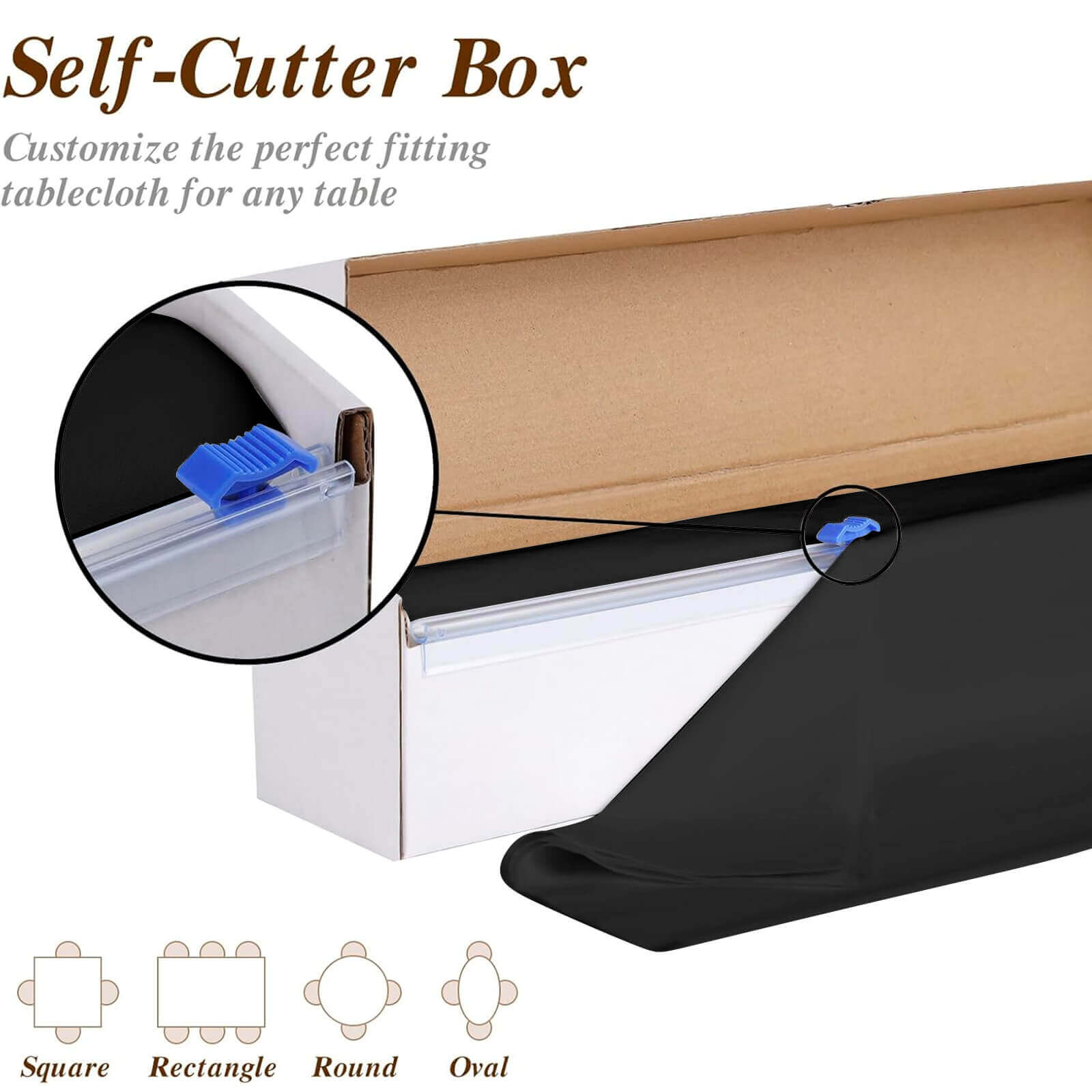Customizable Black Plastic Table Cover Roll with Slide Cutter - 54x300ft, High-Quality Deal