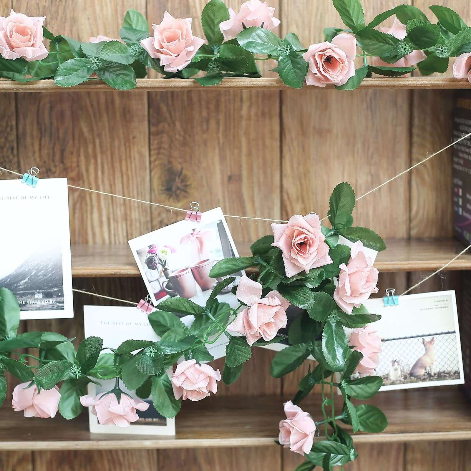 Hot Sale! 6ft UV-Protected Dusty Rose Artificial Silk Rose Garland