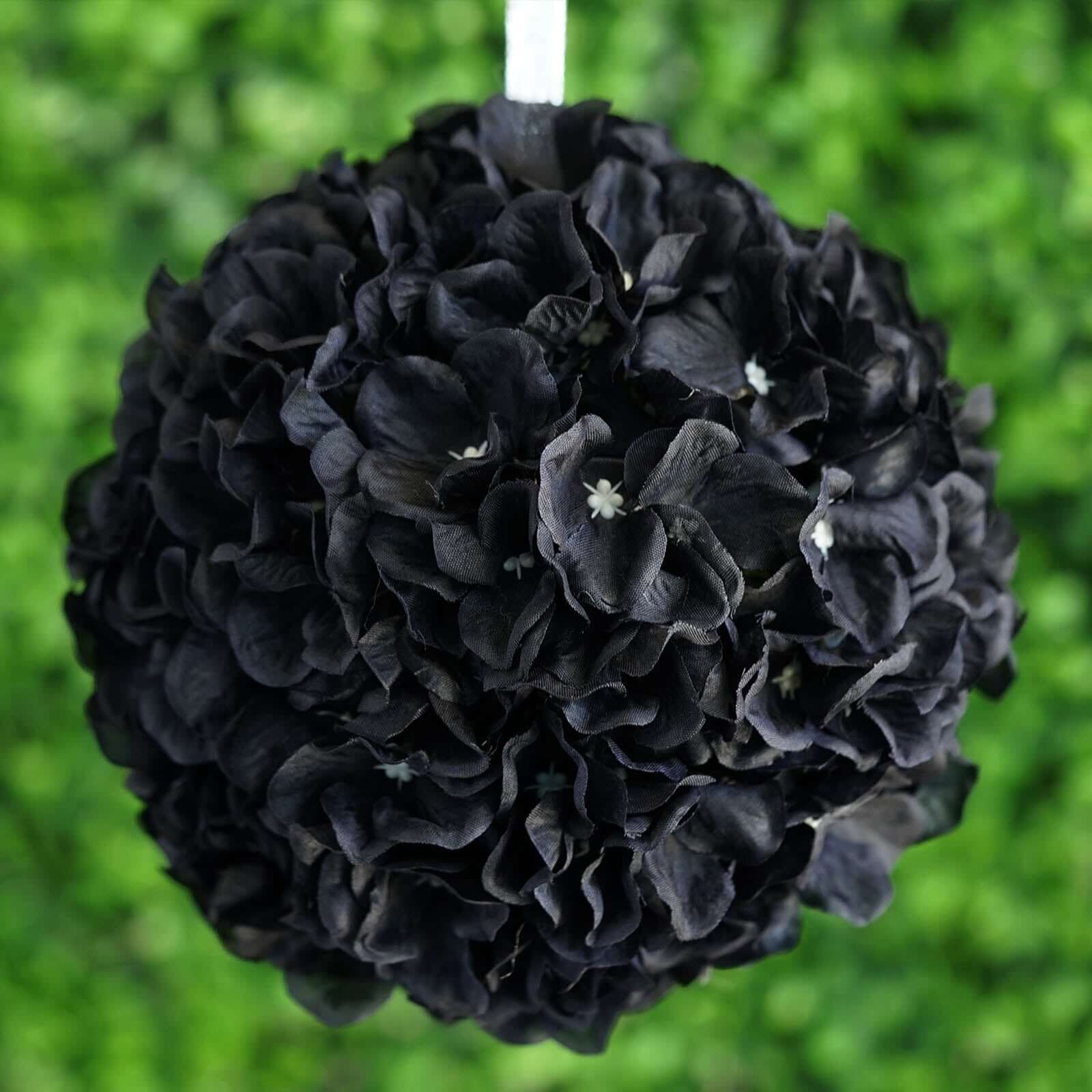 Special Offer! 4 Pack of 7-Inch Black Artificial Silk Hydrangea Kissing Flower Balls for Decor
