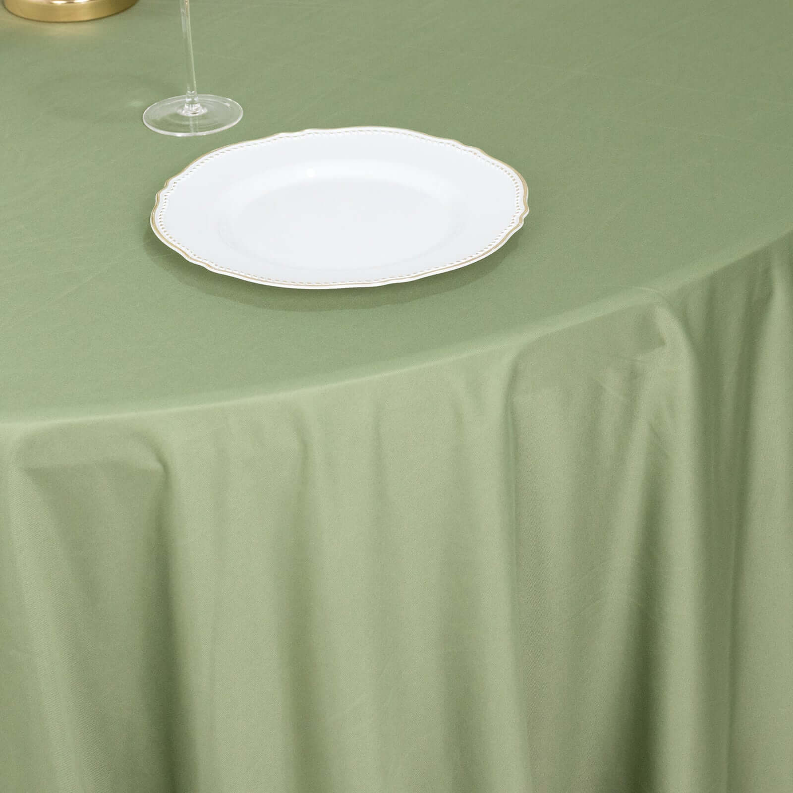 Exclusive Premium 120' Round Scuba Tablecloth in Dusty Sage Green - Wrinkle & Stain Free