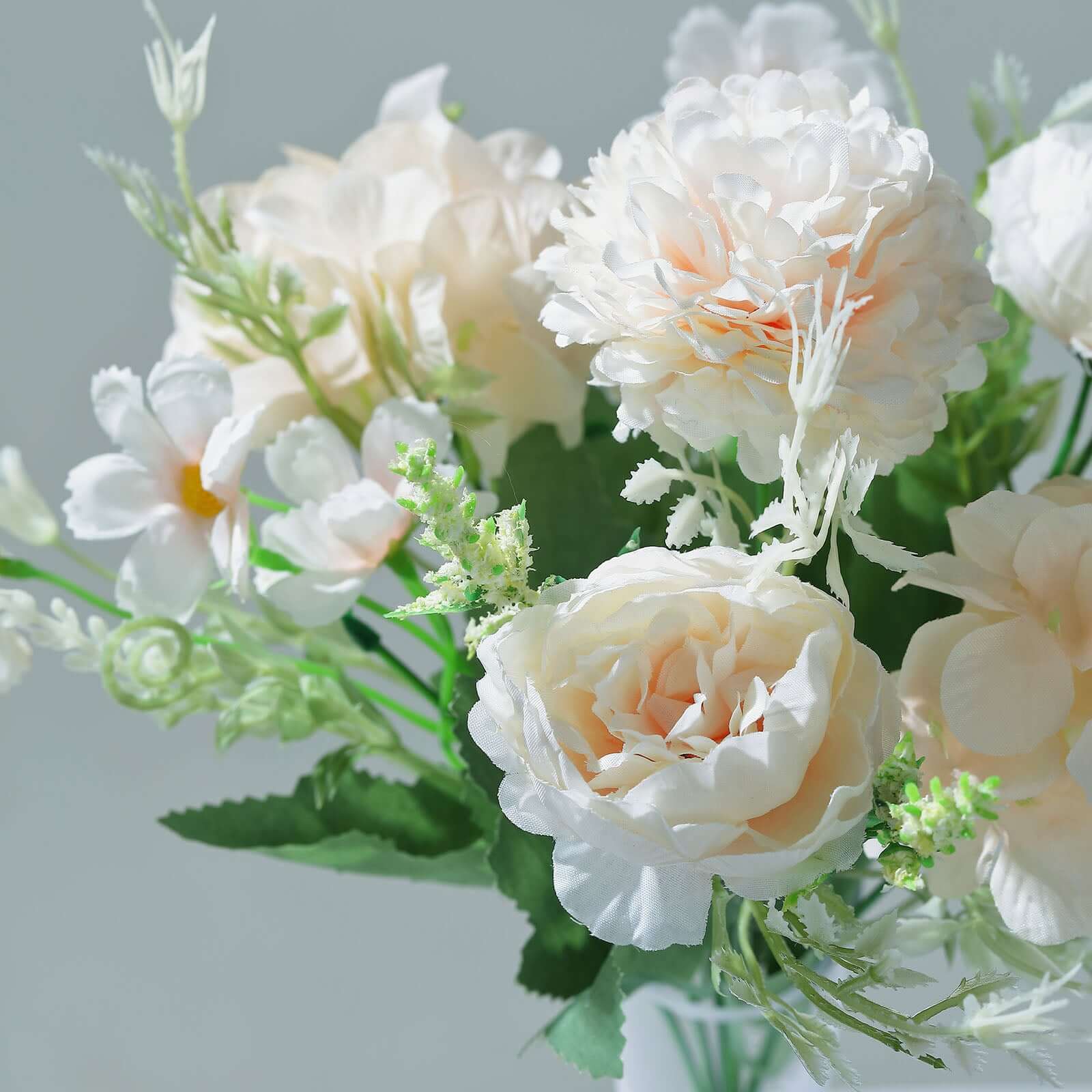 2 Bouquets of Blush Artificial Silk Peony Flower Arrangement - Perfect Decor!