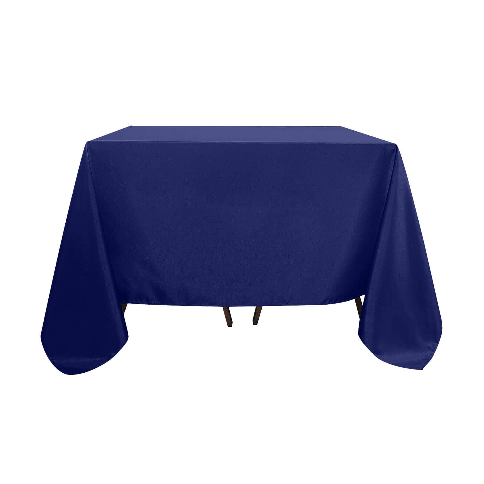 Durable & Wrinkle-Resistant Navy Blue 90x90 Polyester Square Tablecloth