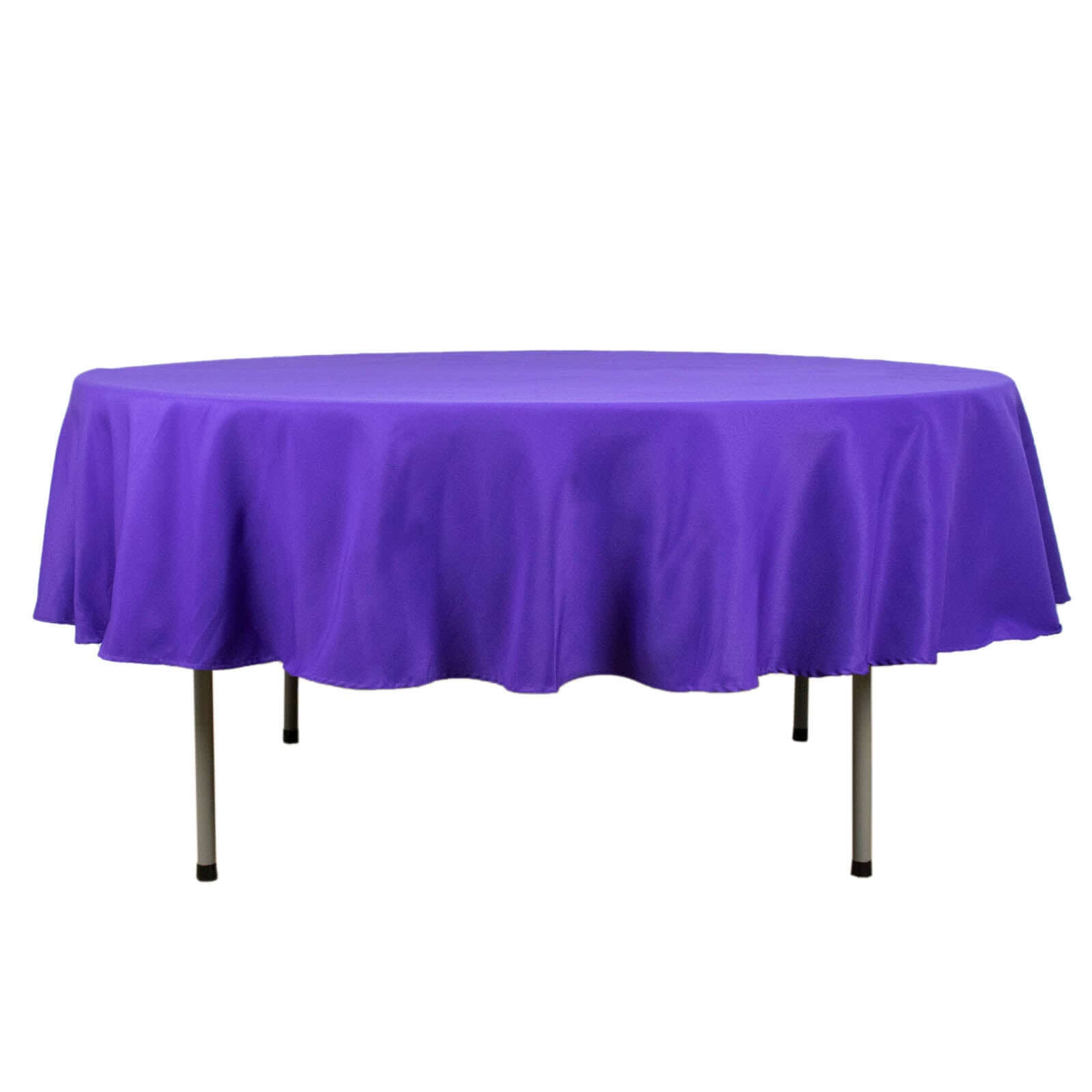 90-Inch Purple Premium Polyester Round Tablecloth - 220GSM, Stain & Wrinkle Resistant