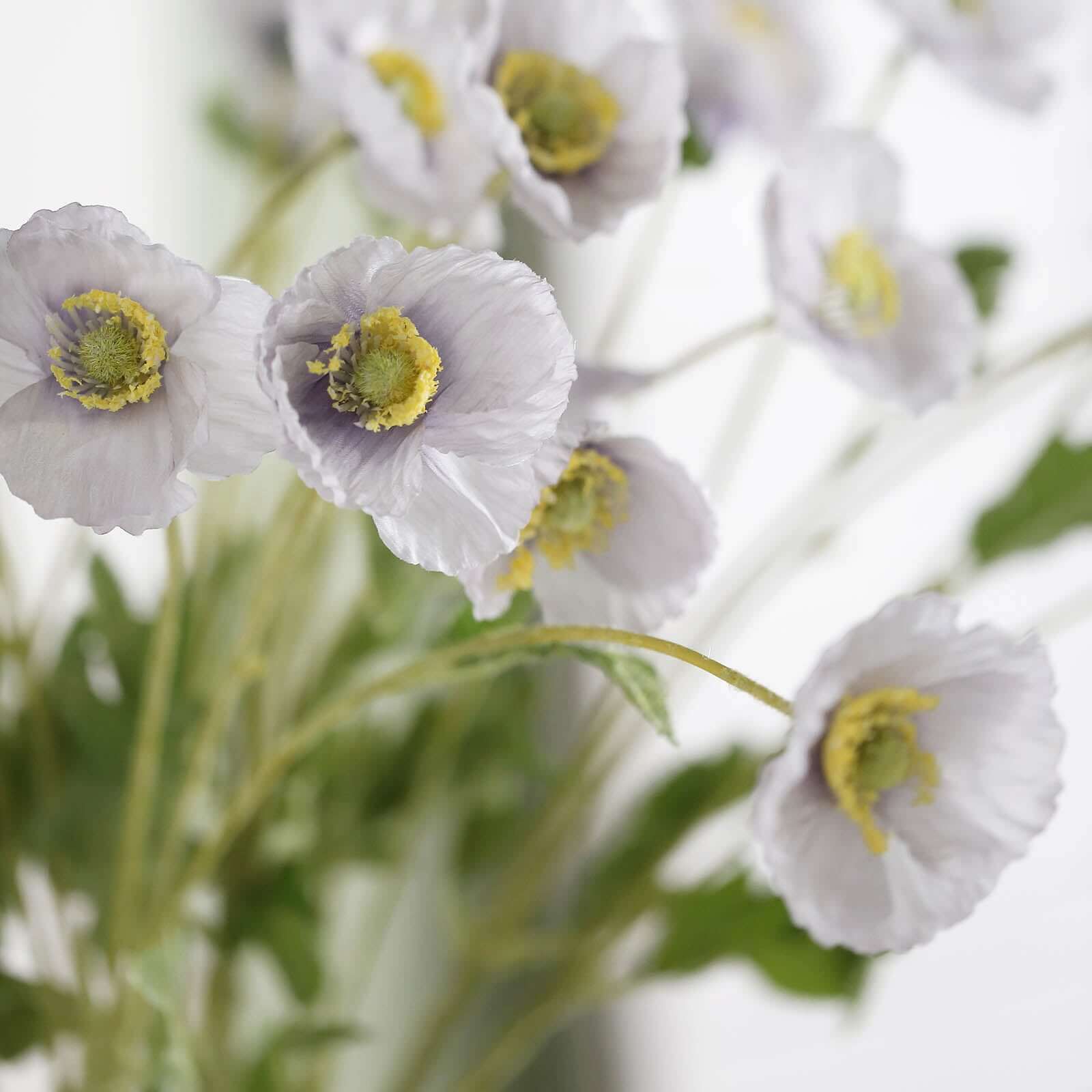 Get 2 Stems of Stunning Lavender Lilac Artificial Poppy Silk Flowers for Centerpiece Decor