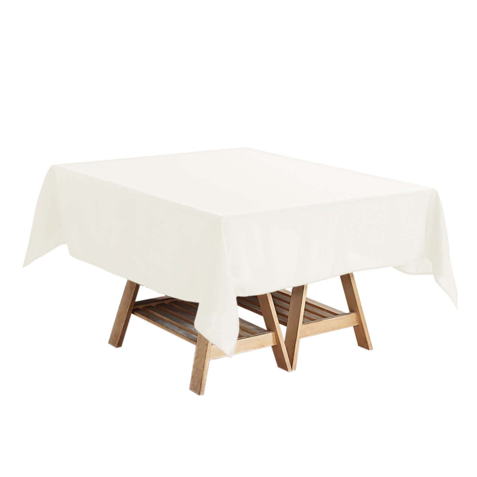 Durable & Wrinkle-Resistant Ivory 54x54 Polyester Square Tablecloth