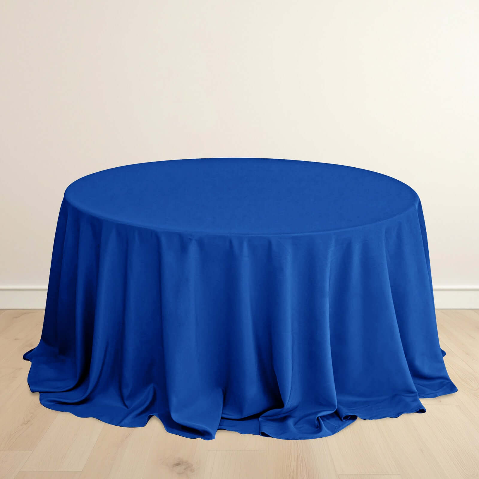 Exclusive Royal Blue 132' Scuba Round Tablecloth - Wrinkle & Stain Free
