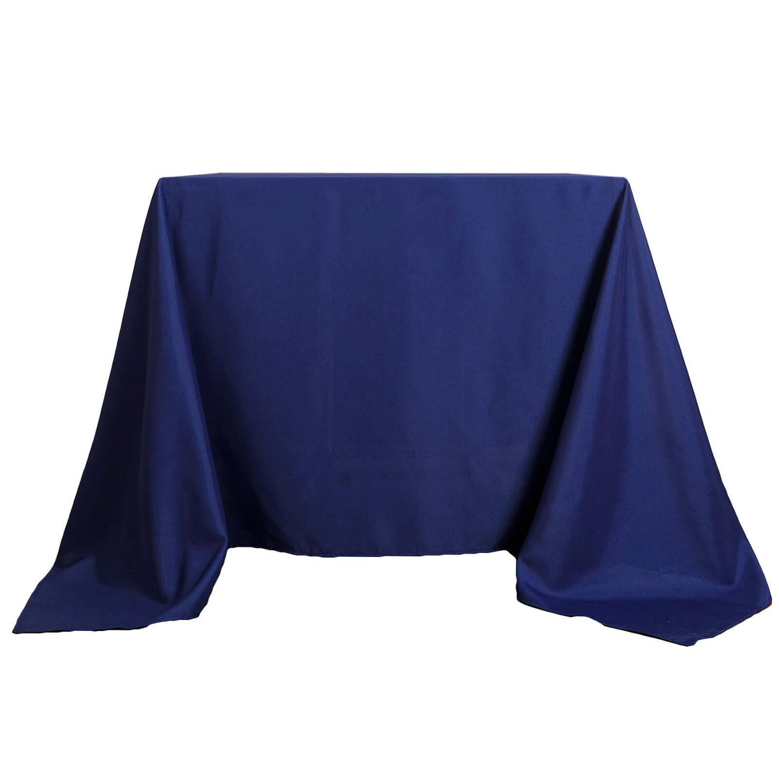Durable & Wrinkle-Resistant Navy Blue 90x90 Polyester Square Tablecloth