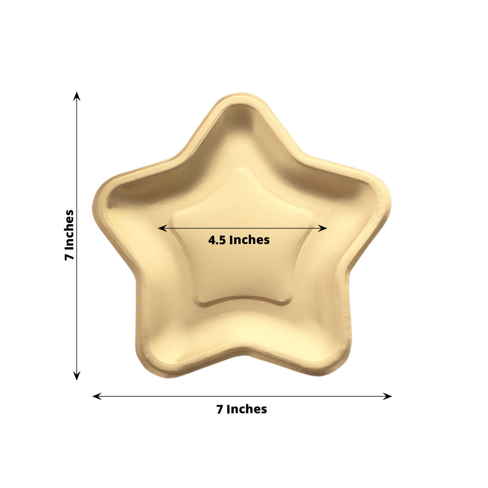 25-Piece Matte Gold Star-Shaped Eco-Friendly Disposable 300GSM 7-Inch Dessert Plates for Festivities