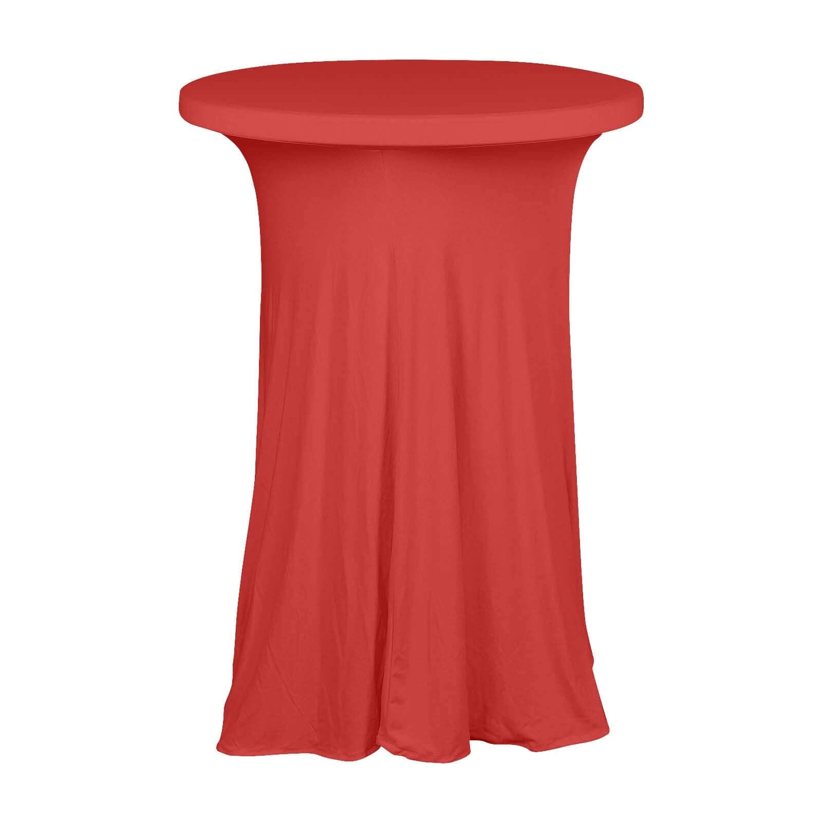 Hot Deal! Red Heavy Duty Spandex Wavy Cocktail Table Cover