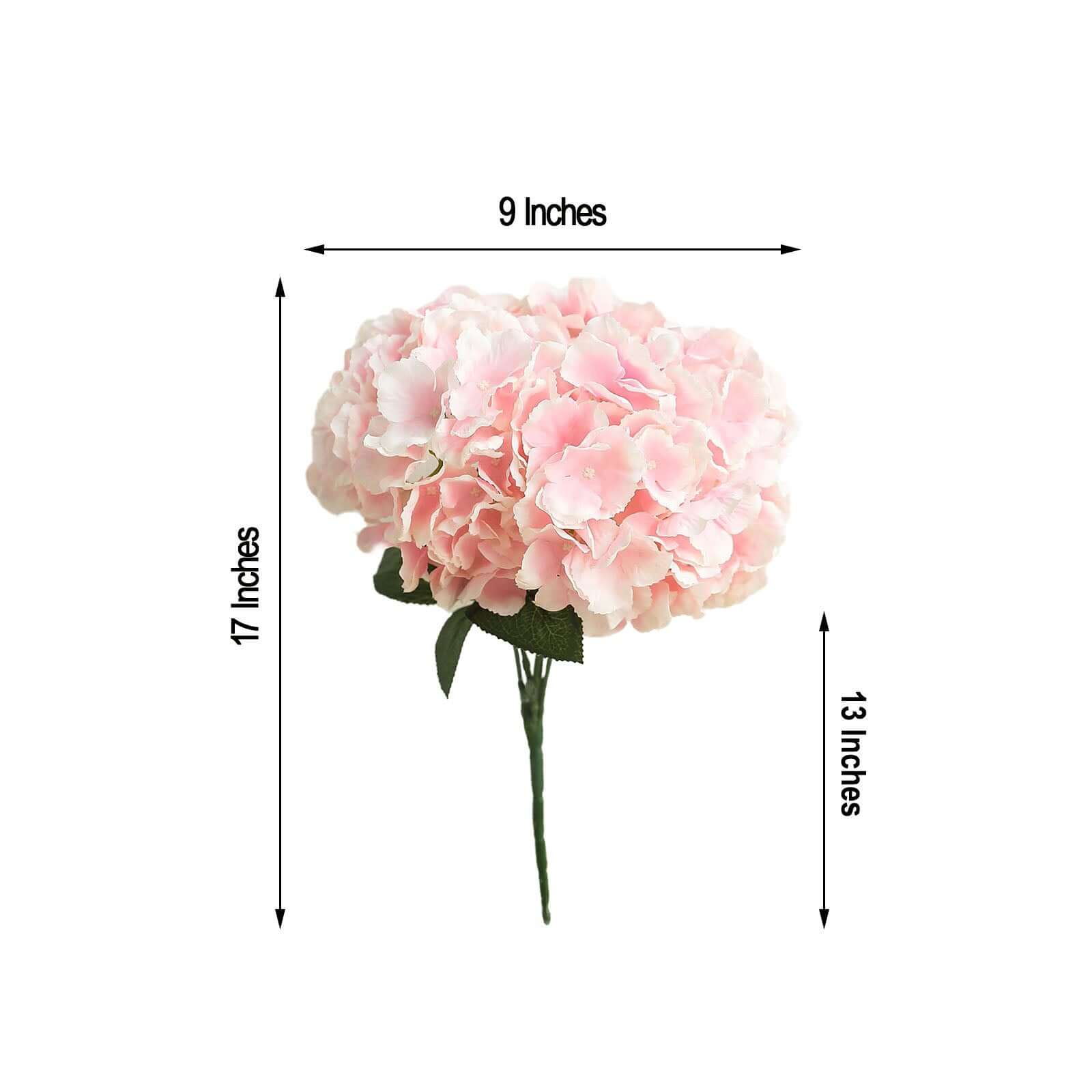 Hot! 5-Bush Blush Pink Artificial Silk Hydrangea Bouquets