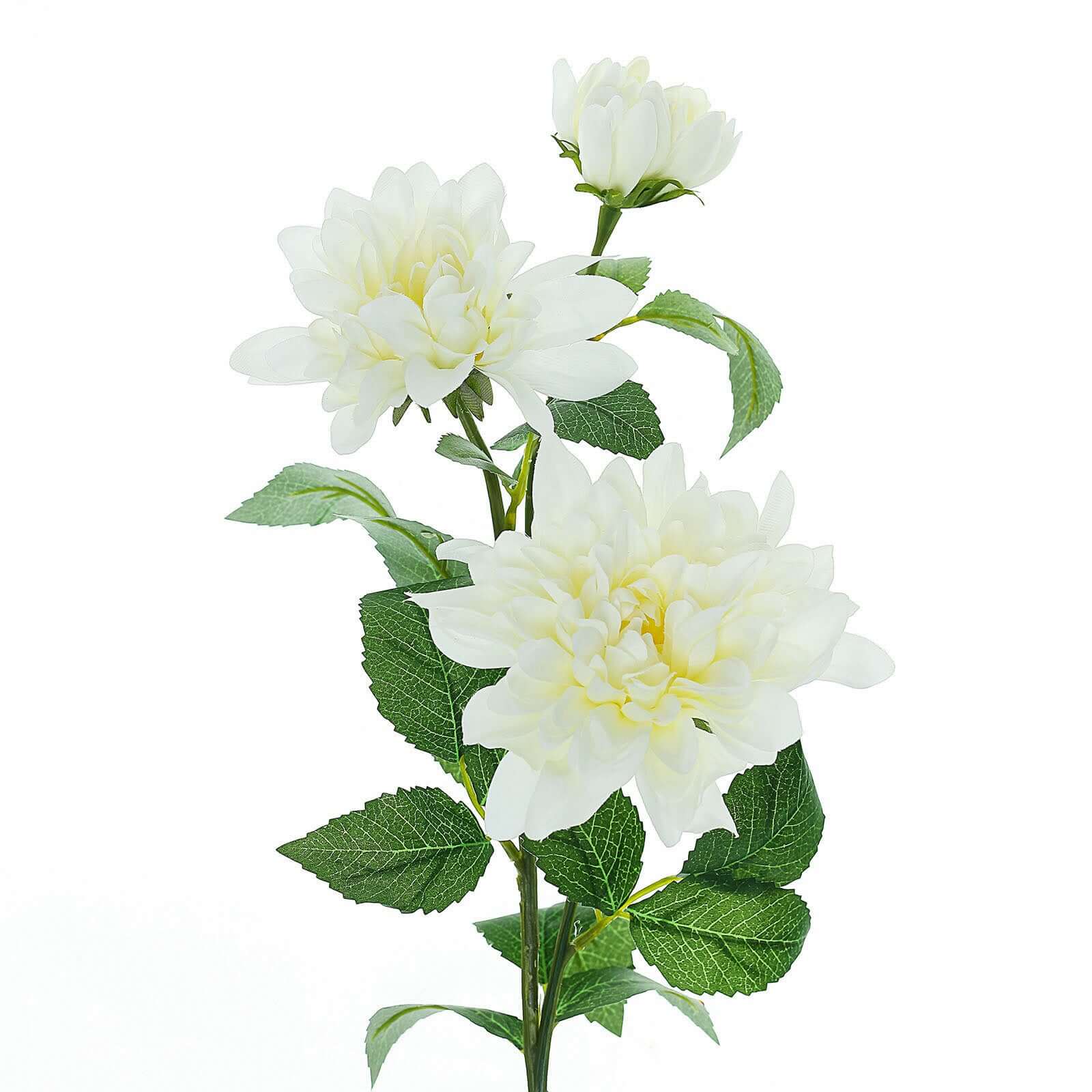 30-Inch Tall Ivory Silk Faux Dahlia Flower Stems for Stunning Arrangements