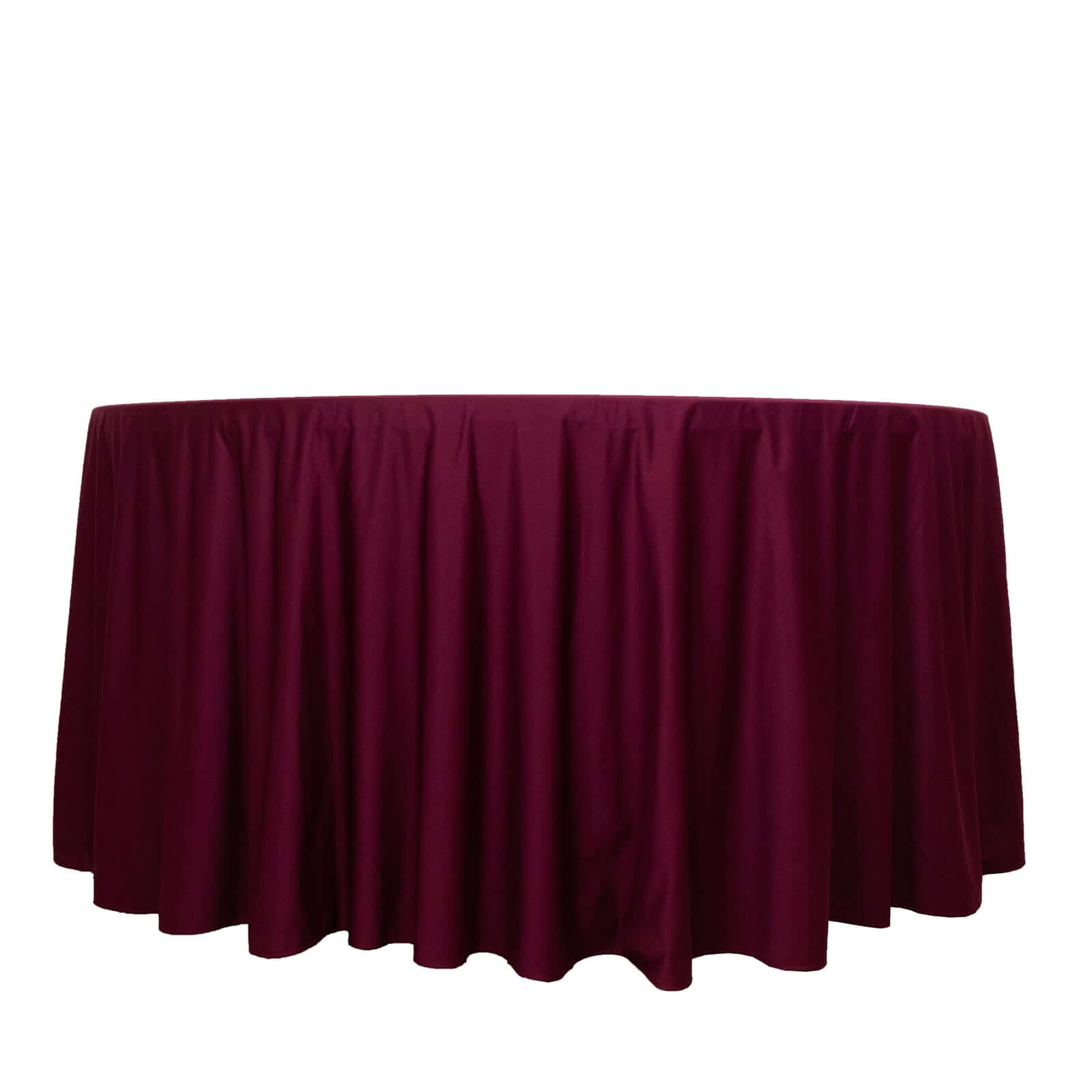 Exclusive Burgundy 120' Scuba Round Tablecloth - Wrinkle & Stain Resistant