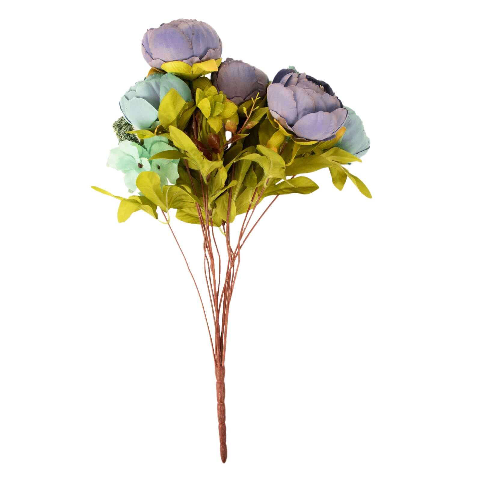 Hot Deal! 2-Pack 19-Inch Dusty Blue Artificial Peony Flower Bouquets for Weddings and Decor