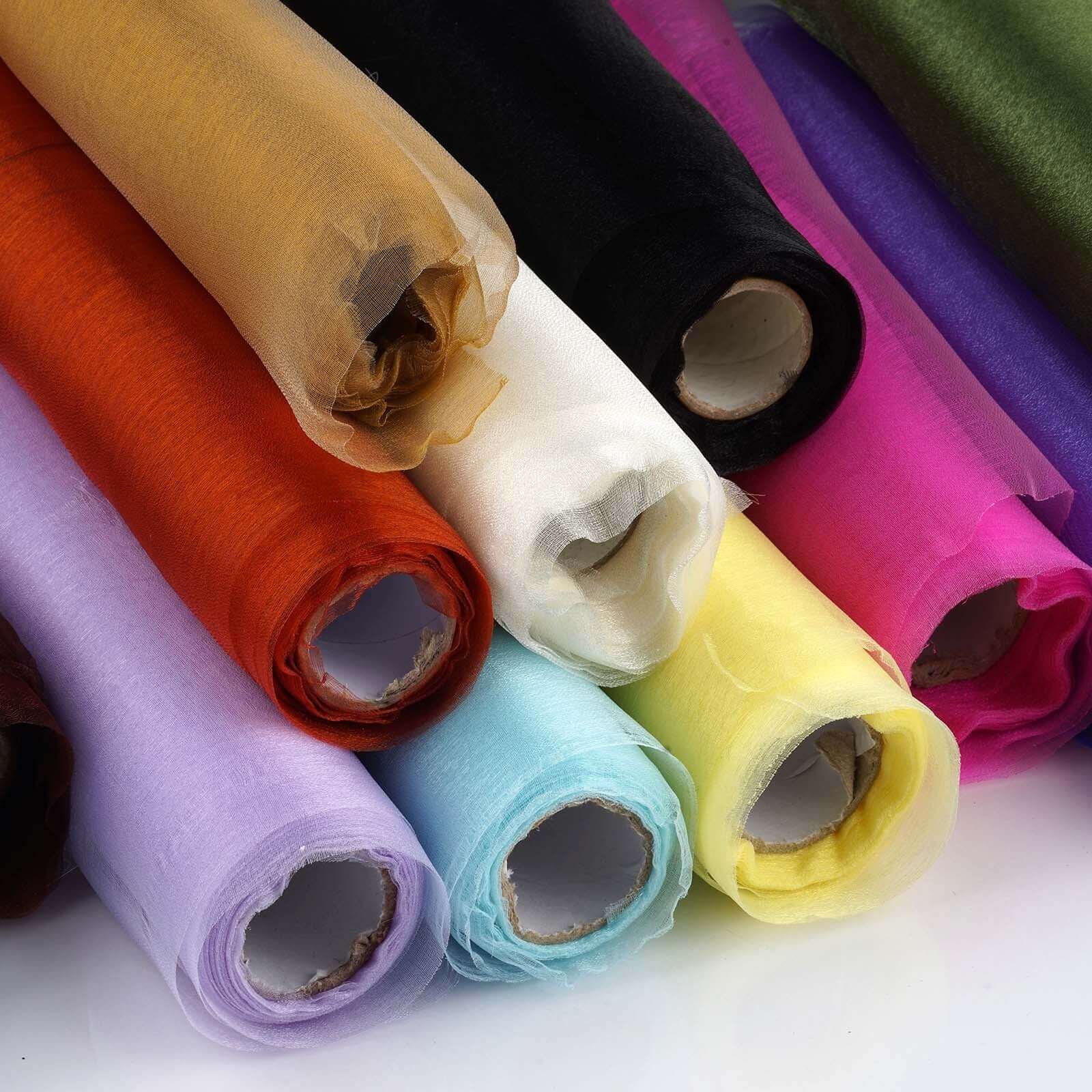 Ivory Sheer Chiffon Fabric Bolt - 12 Feet Wide, 10 Yards Long for DIY Drapery & Crafts