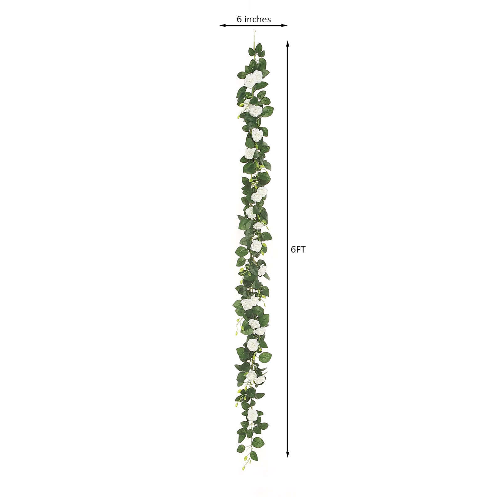 Hot Sale! 6ft Cream Artificial Silk Rose Flower Garland with 20 Roses