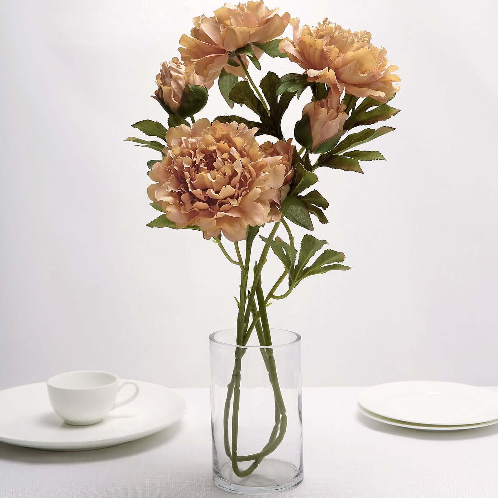 2 Pieces of 29-Inch Tall Dusty Rose Artificial Silk Peony Flower Bouquets