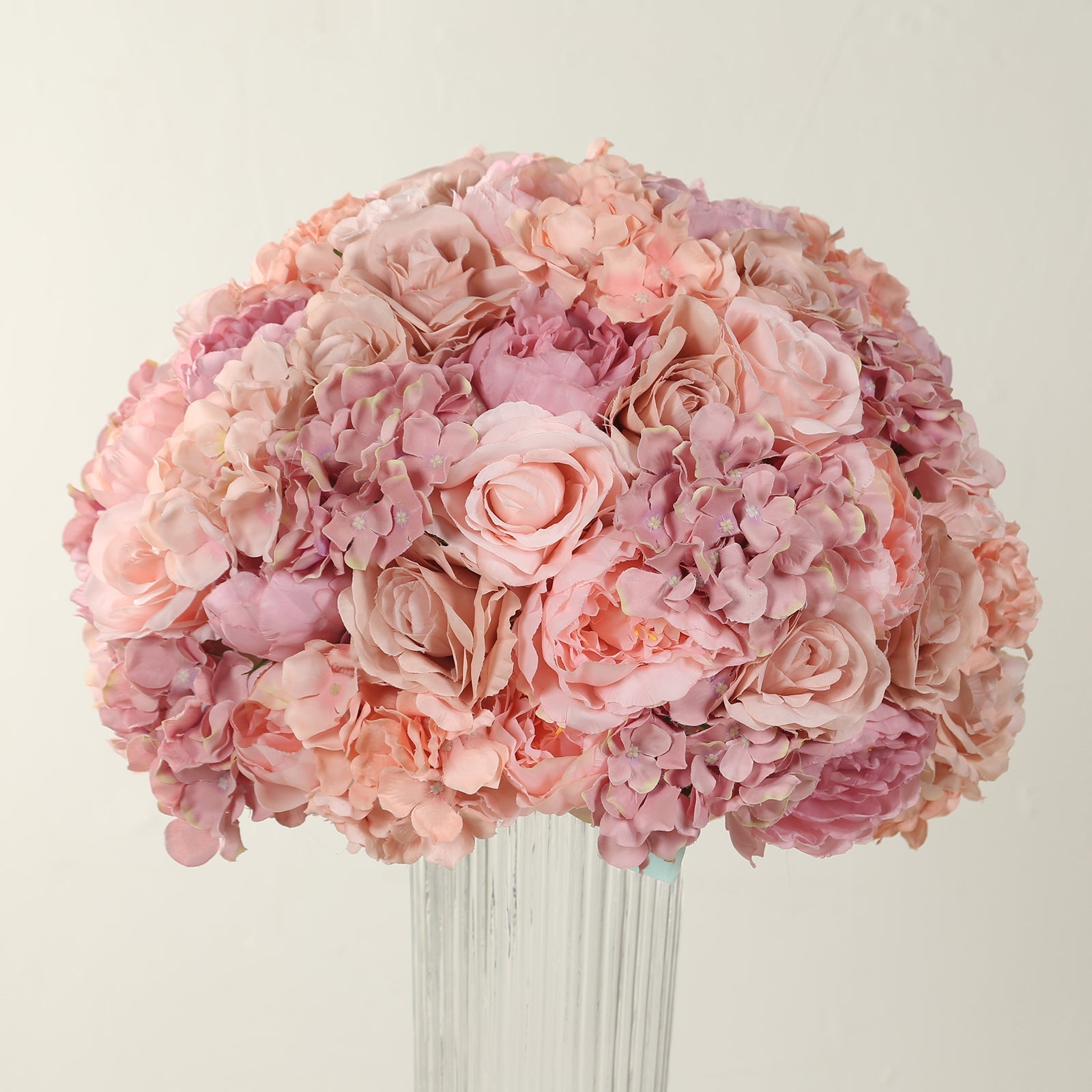 Large Blush Artificial Silk Rose Bouquet - Perfect for Weddings and Table Decor! 20-Piece Set