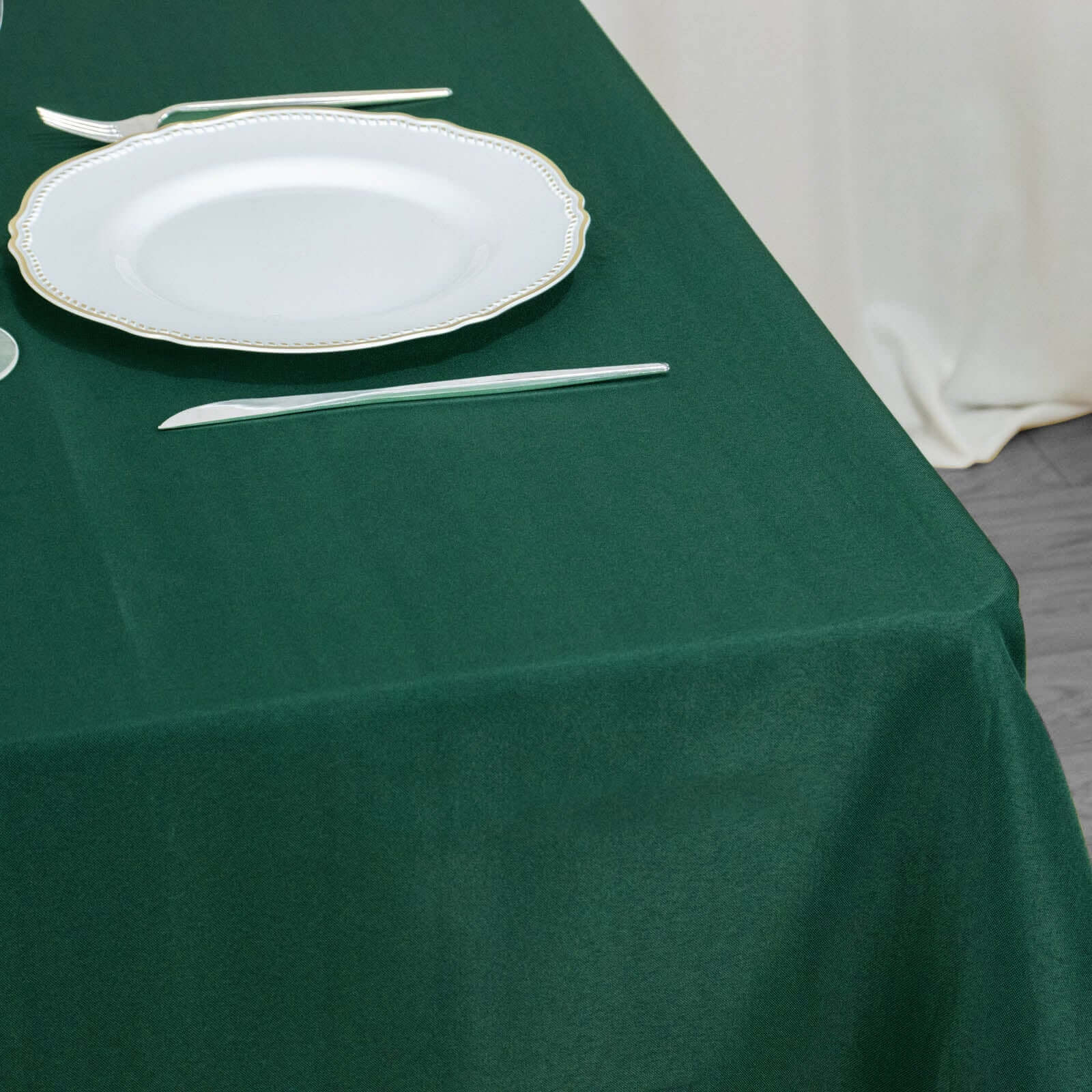 Premium 220GSM Hunter Emerald Green 54x54 Polyester Square Tablecloth - Stain & Wrinkle Resistant