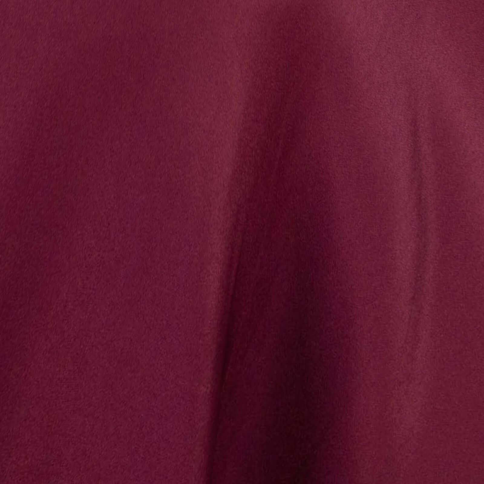 Hot Sale! 132-Inch Seamless Burgundy Premium Polyester Round Tablecloth, 220GSM Wrinkle-Resistant
