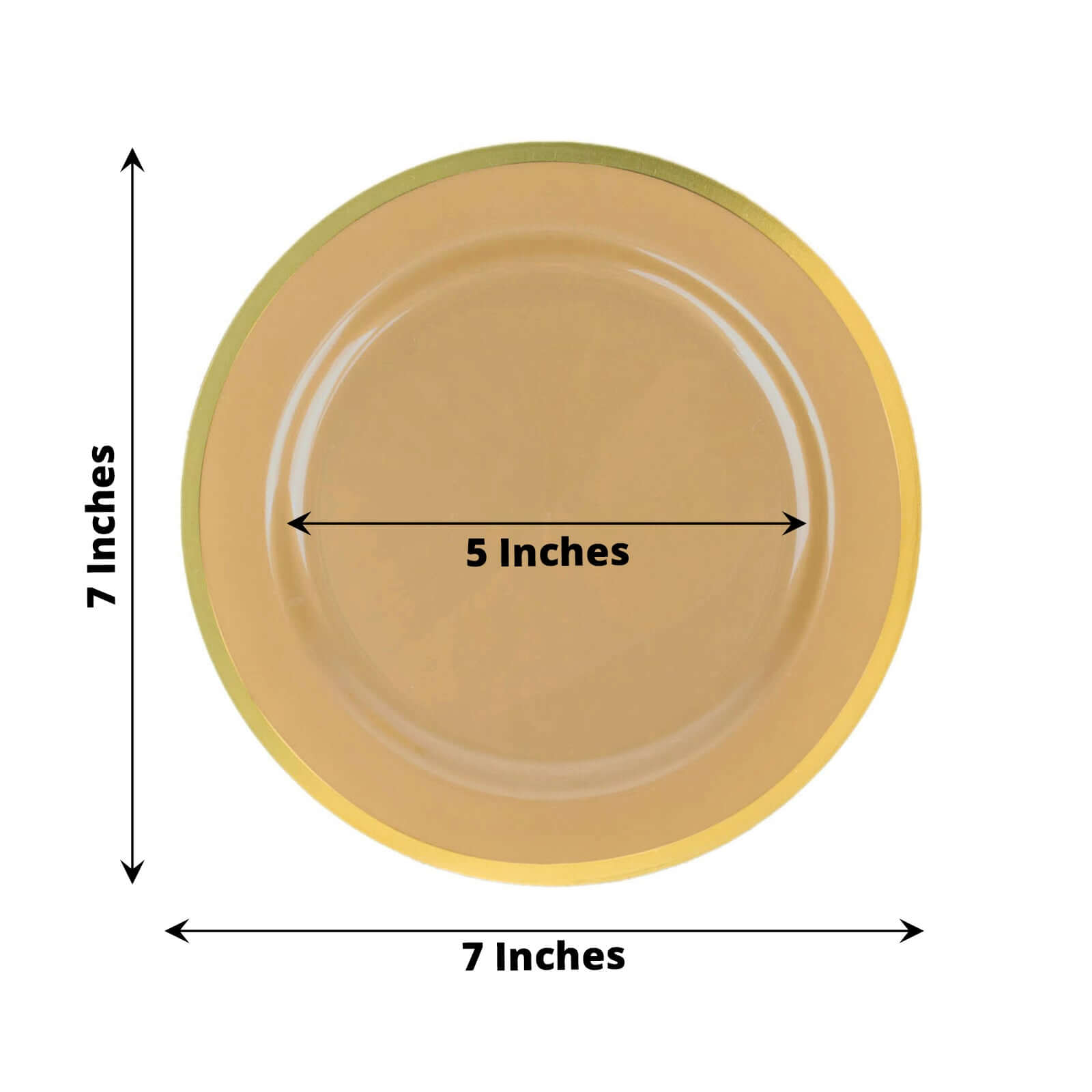 10-Pack Gold Plastic 7.5-Inch Disposable Salad Appetizer Plates for Special Events
