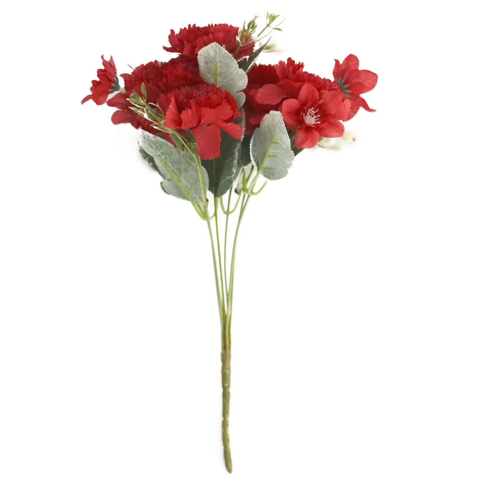 Hot Sale! 3-Pack Set of 14-Inch Red Artificial Silk Carnation Flower Bouquets