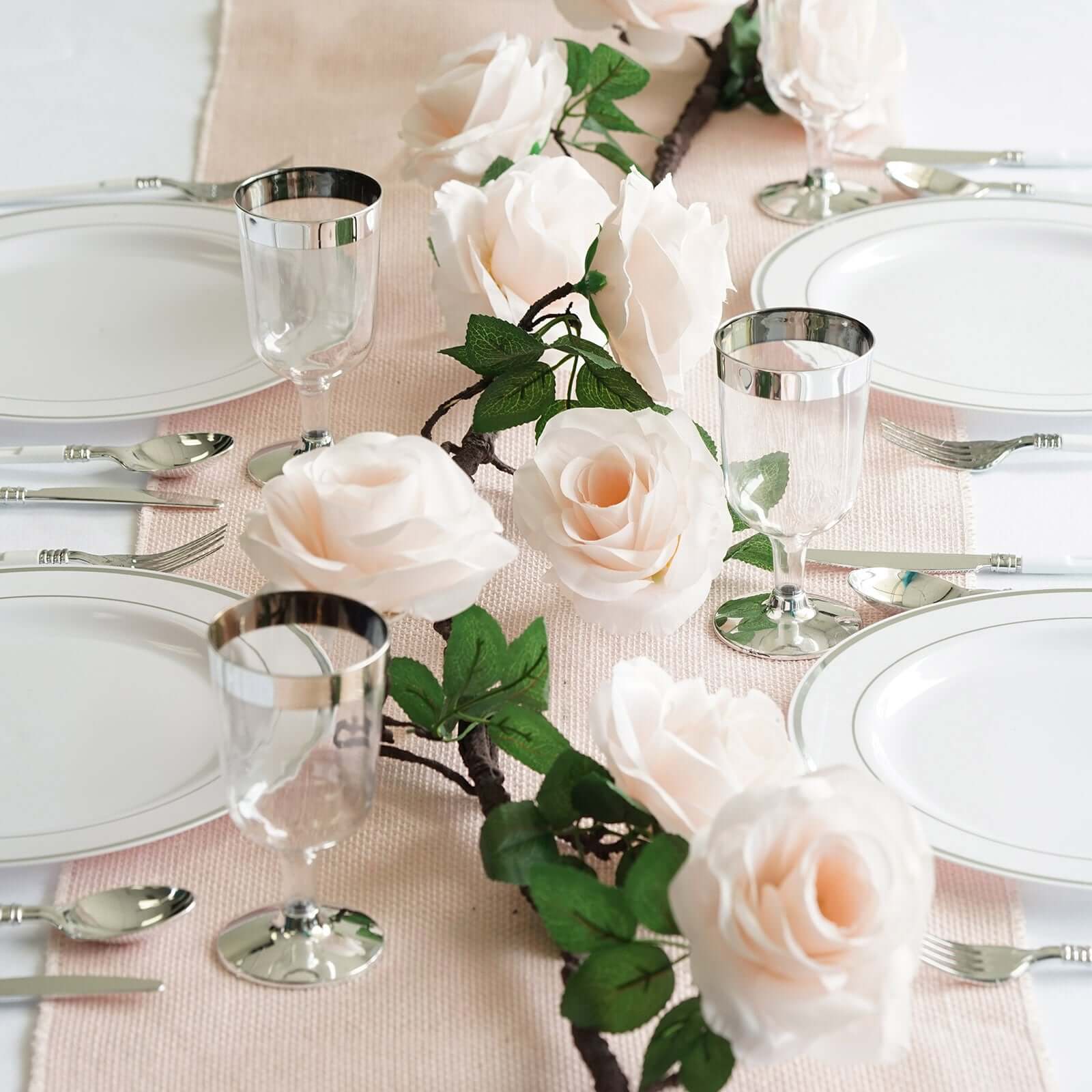 Hot Sale! 6ft Blush Artificial Silk Rose Hanging Garland for Decor