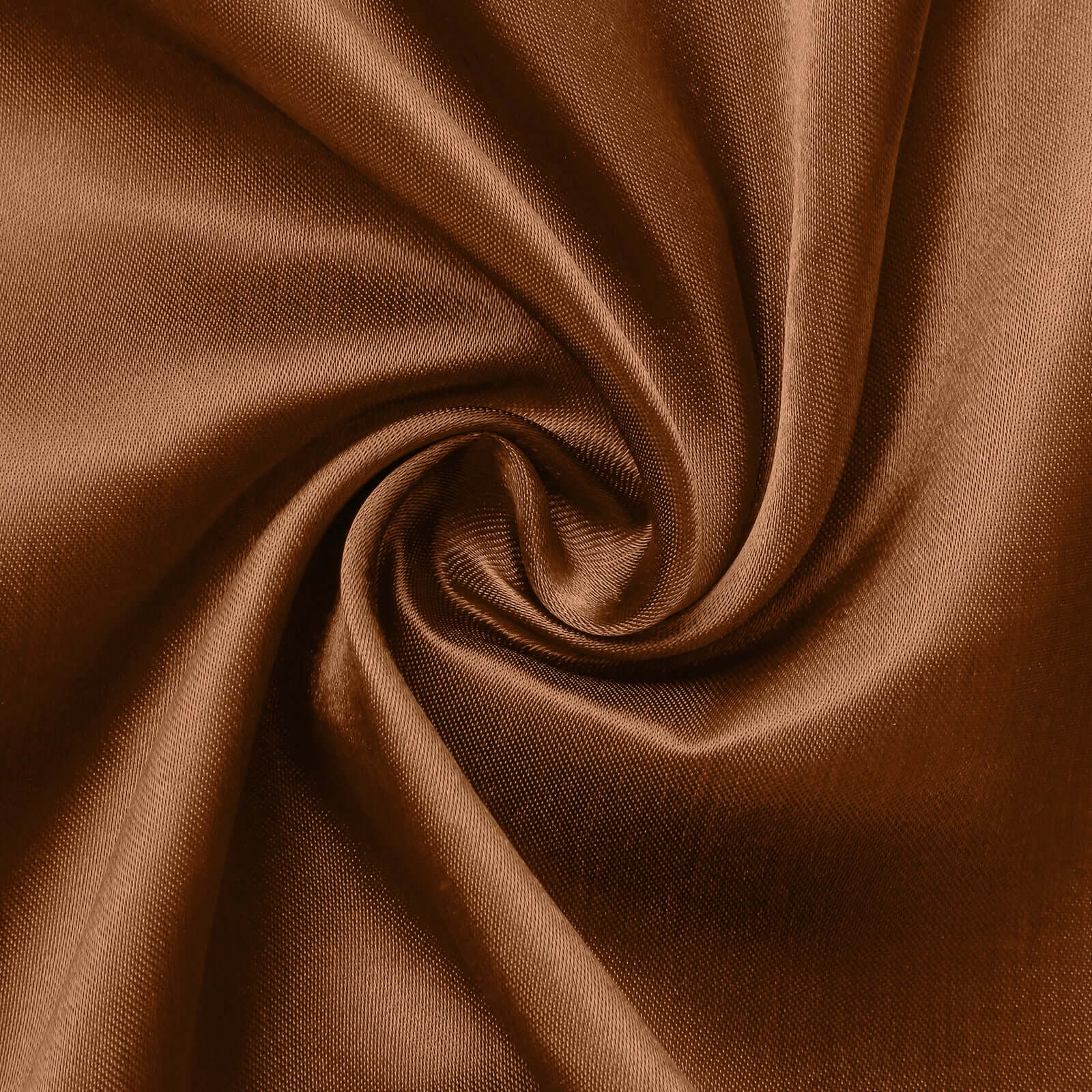 Cinnamon Brown Satin 72x72 Square Table Overlay with Smooth Finish